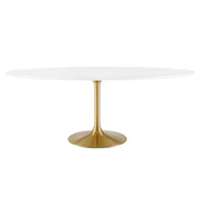 Lippa 78" Oval Wood Dining Table - Gold White