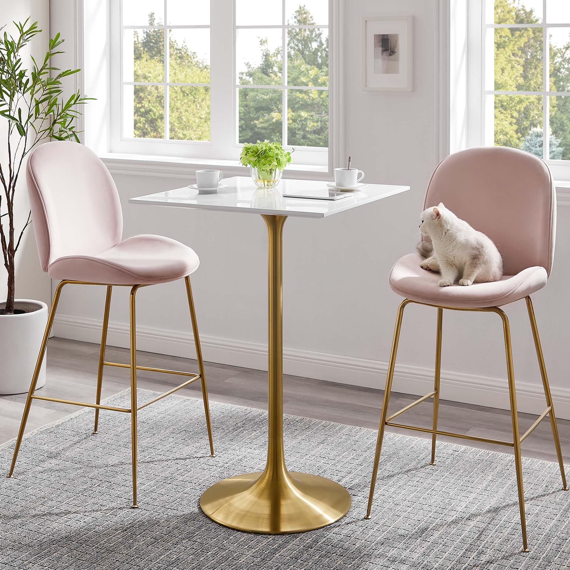Lippa 28" Square Wood Bar Table