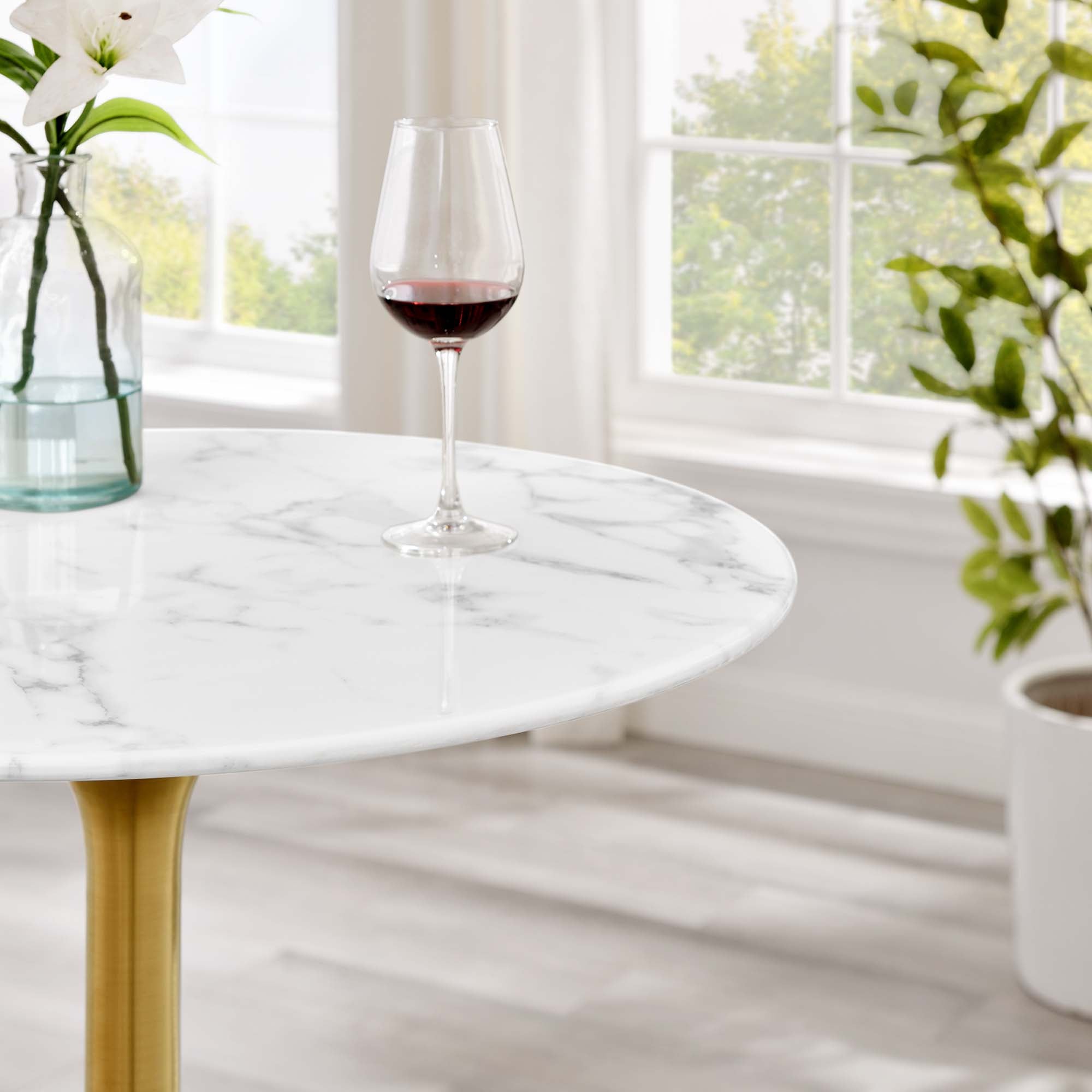 Lippa Round Artificial Marble Bar Table