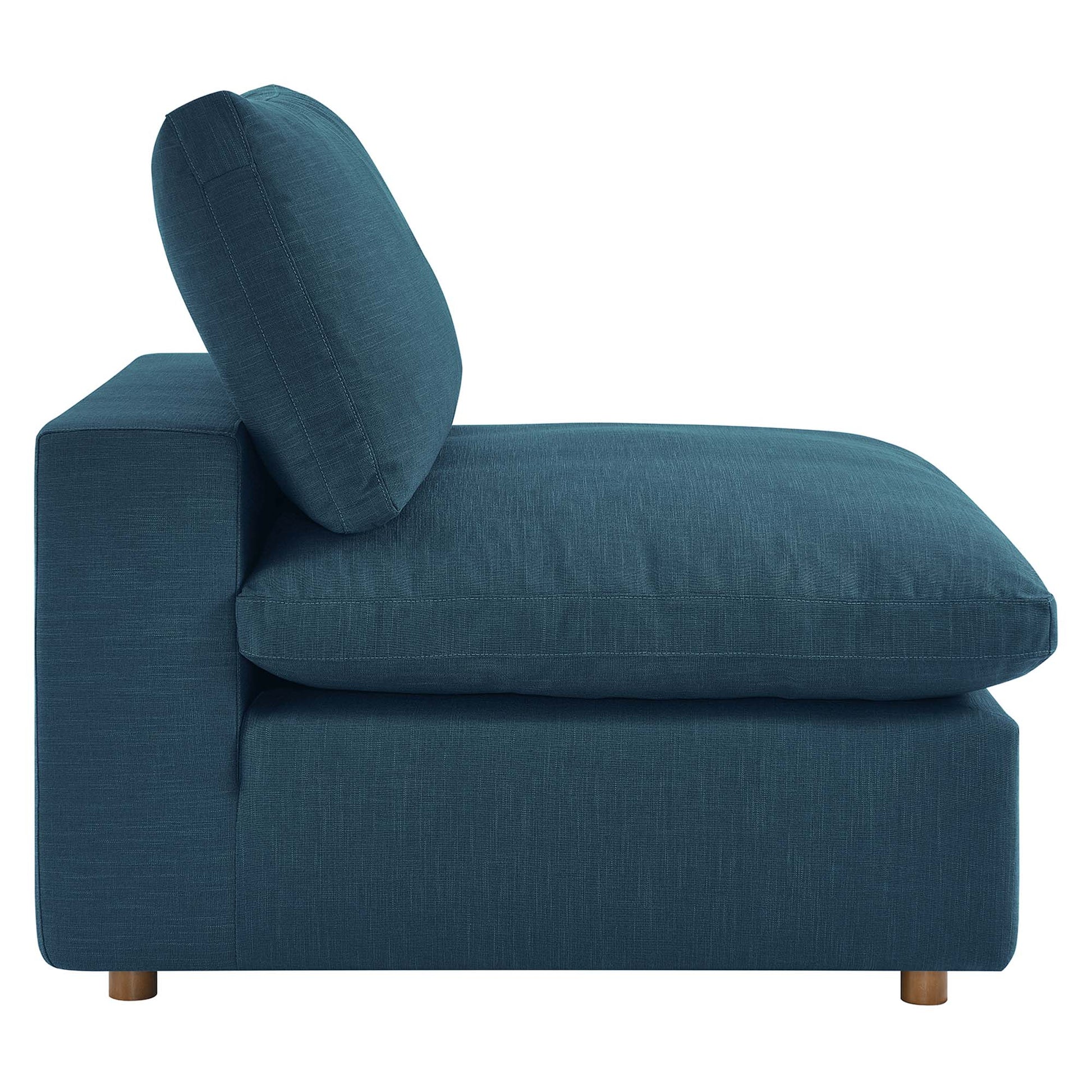 Commix Down Filled Overstuffed Armless Chair - Gray