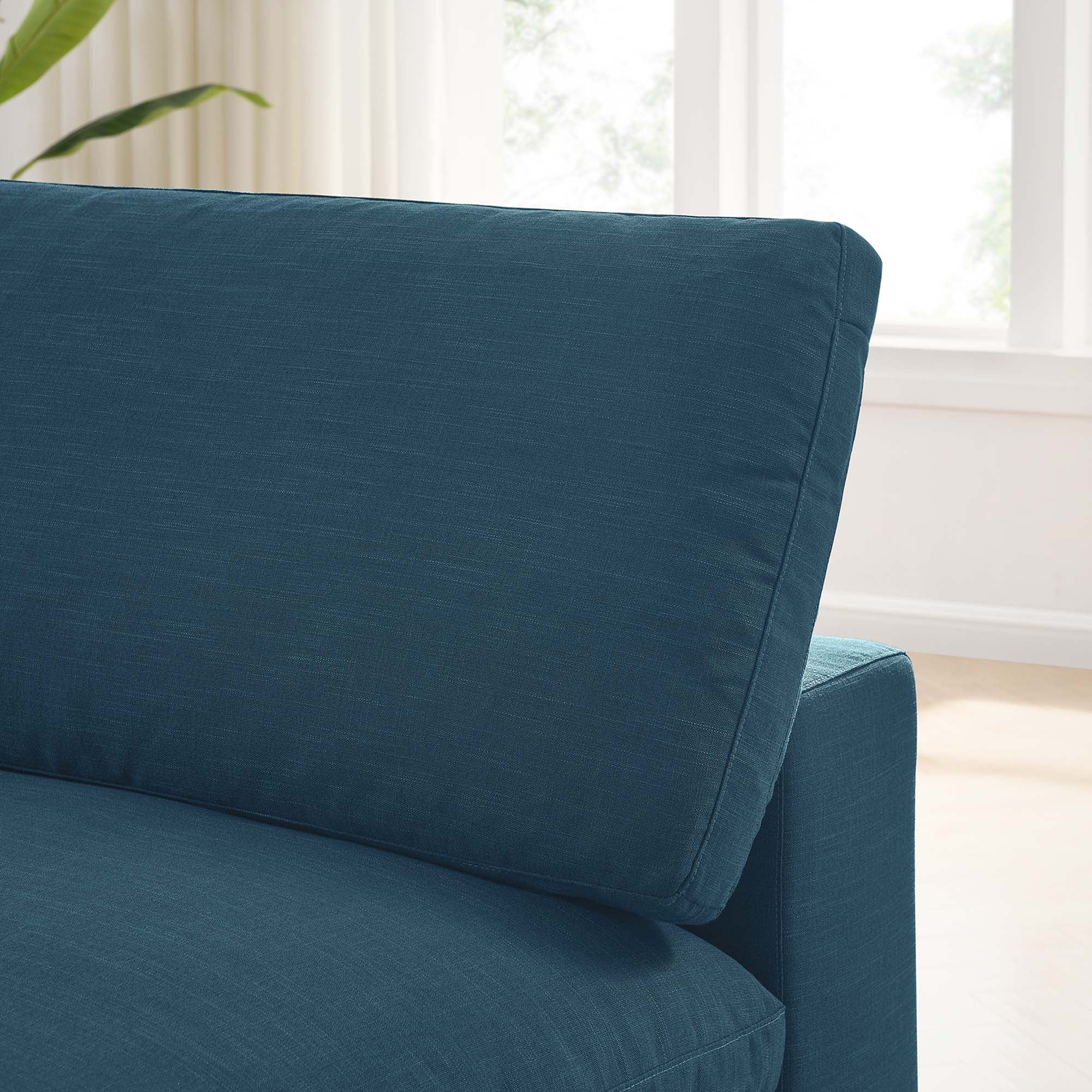 Commix Down Filled Overstuffed Armless Chair - Teal