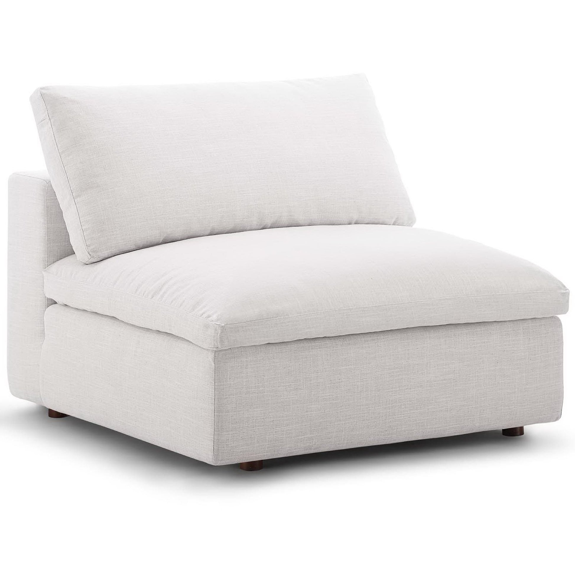 Commix Down Filled Overstuffed Armless Chair - White