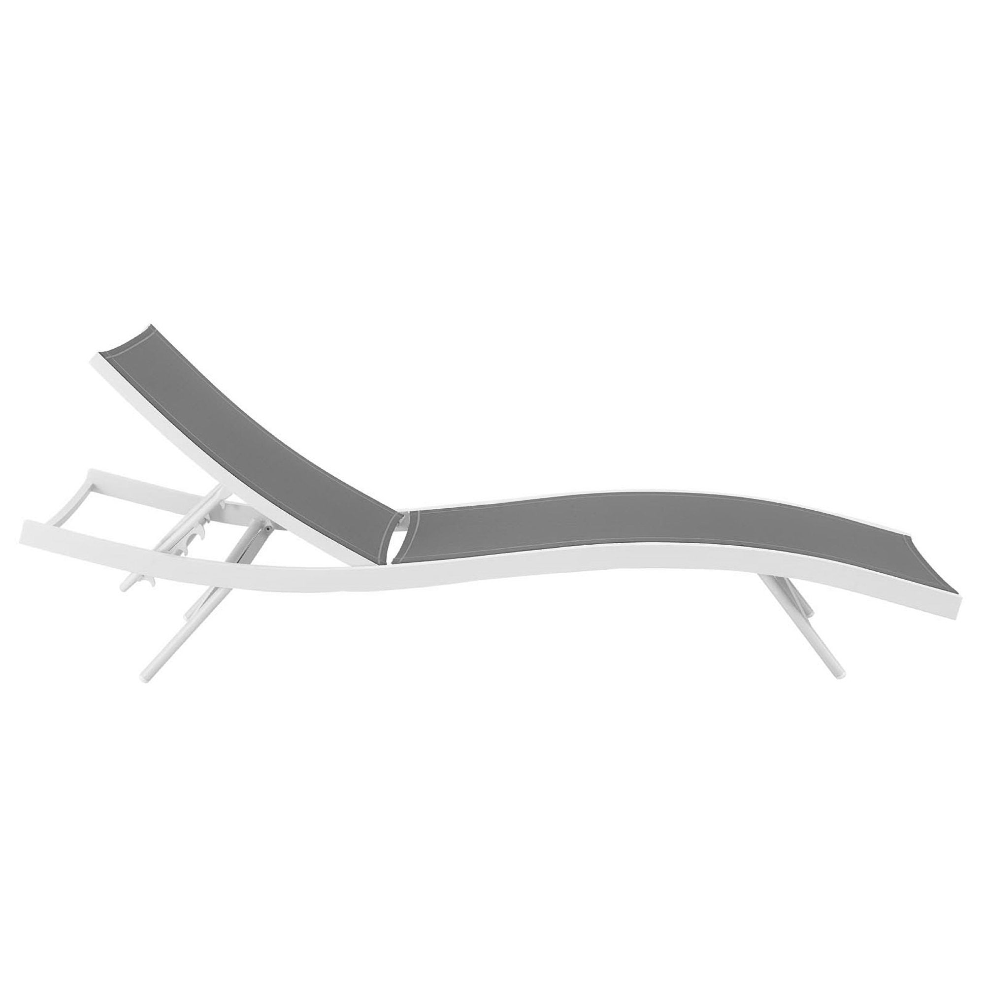Glimpse Outdoor Patio Mesh Chaise Lounge Chair - White Navy