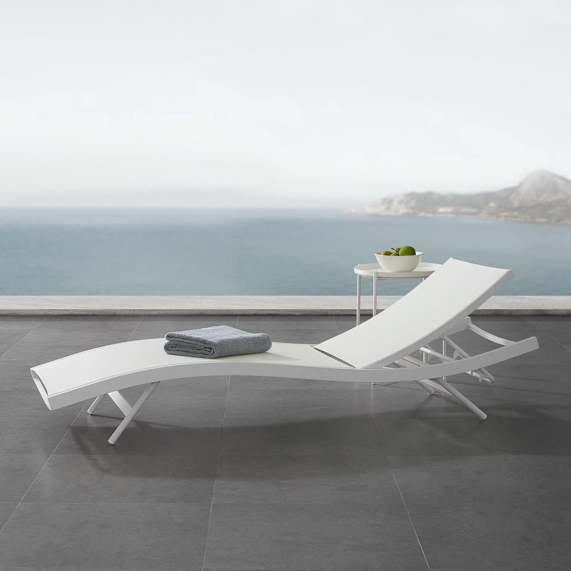 Glimpse Outdoor Patio Mesh Chaise Lounge Chair