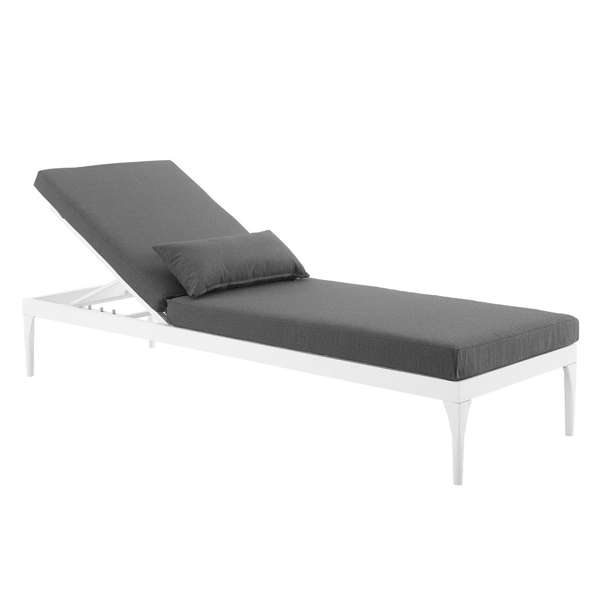 Perspective Cushion Outdoor Patio Chaise Lounge Chair - White Navy