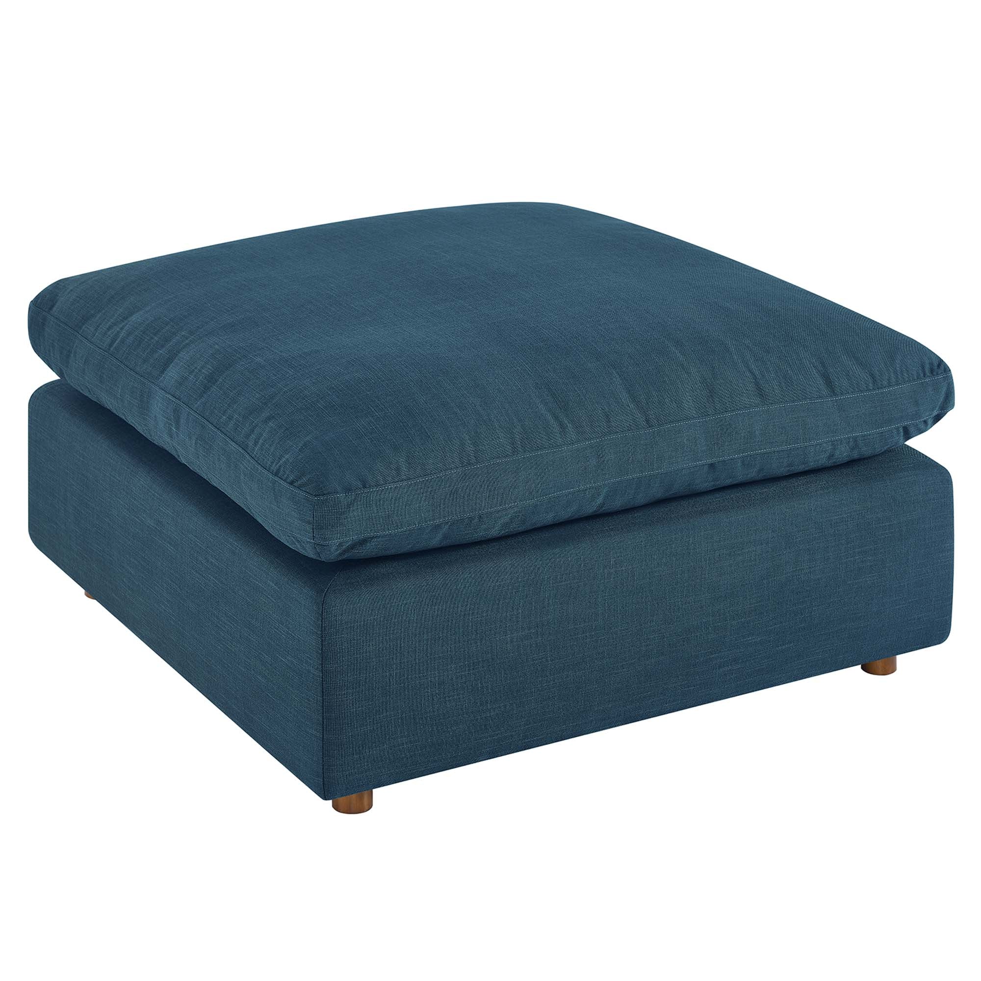 Commix Down Filled Overstuffed Ottoman - Azure