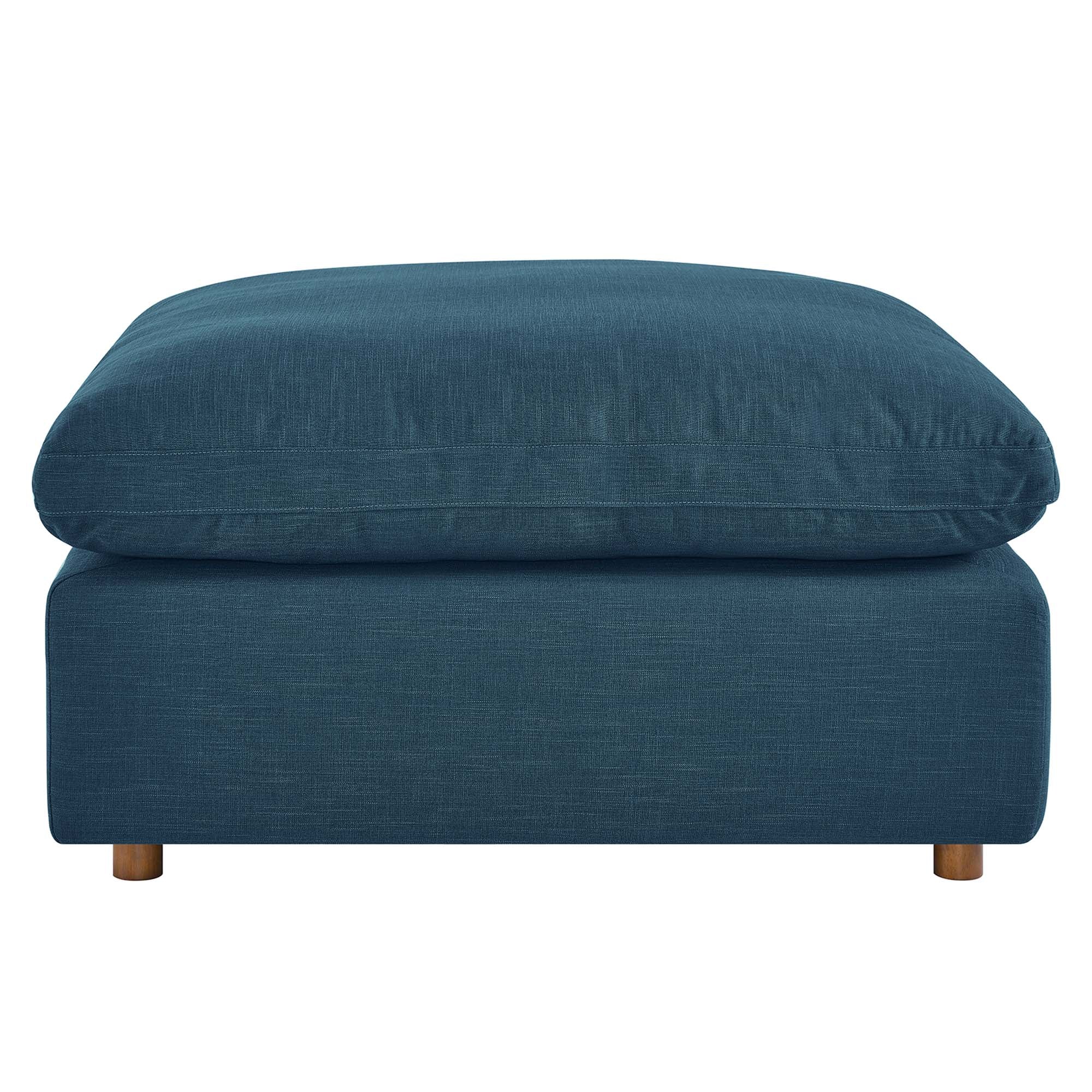Commix Down Filled Overstuffed Ottoman - Gray