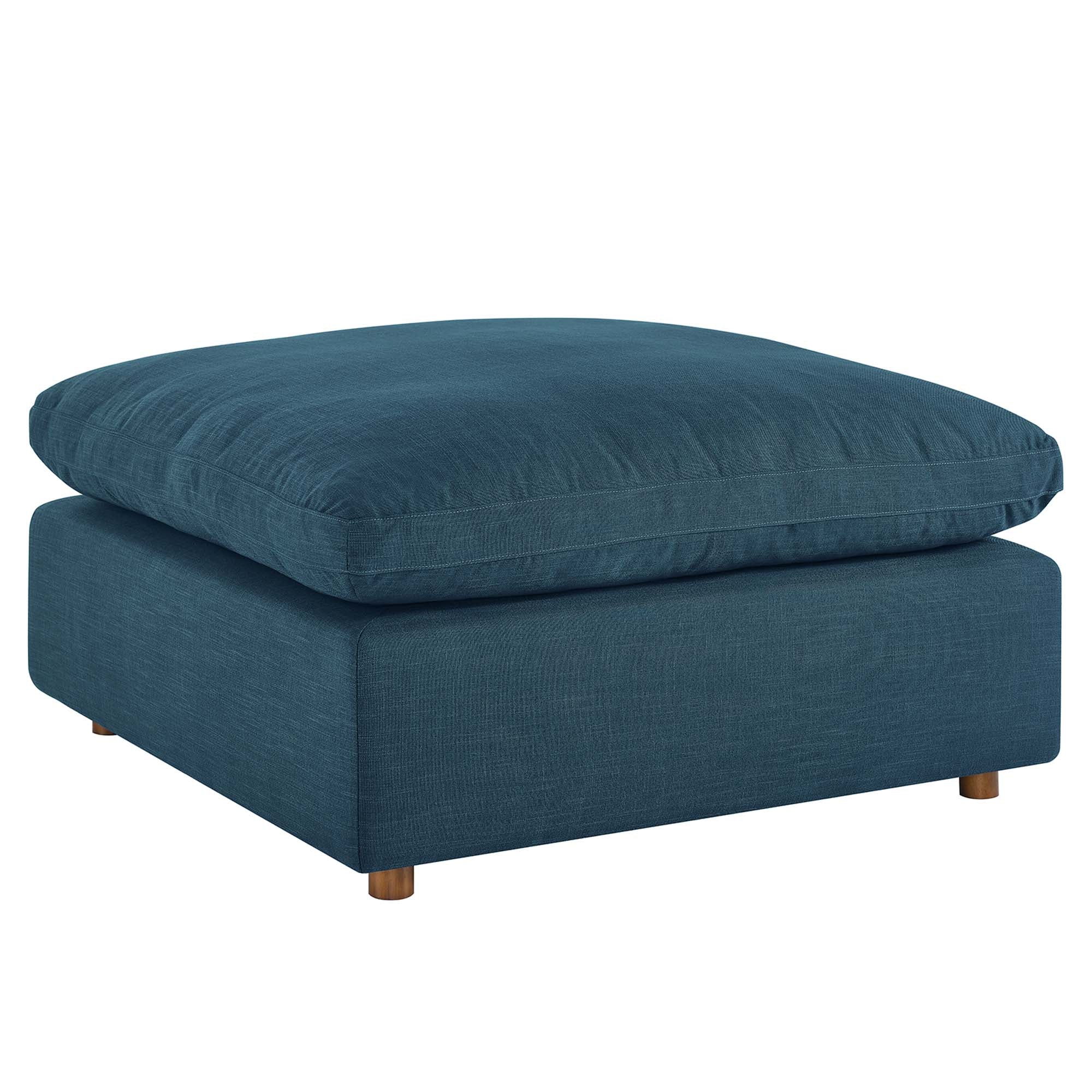 Commix Down Filled Overstuffed Ottoman - Light Beige
