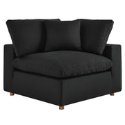 Commix Down Filled Overstuffed Corner Chair - Black