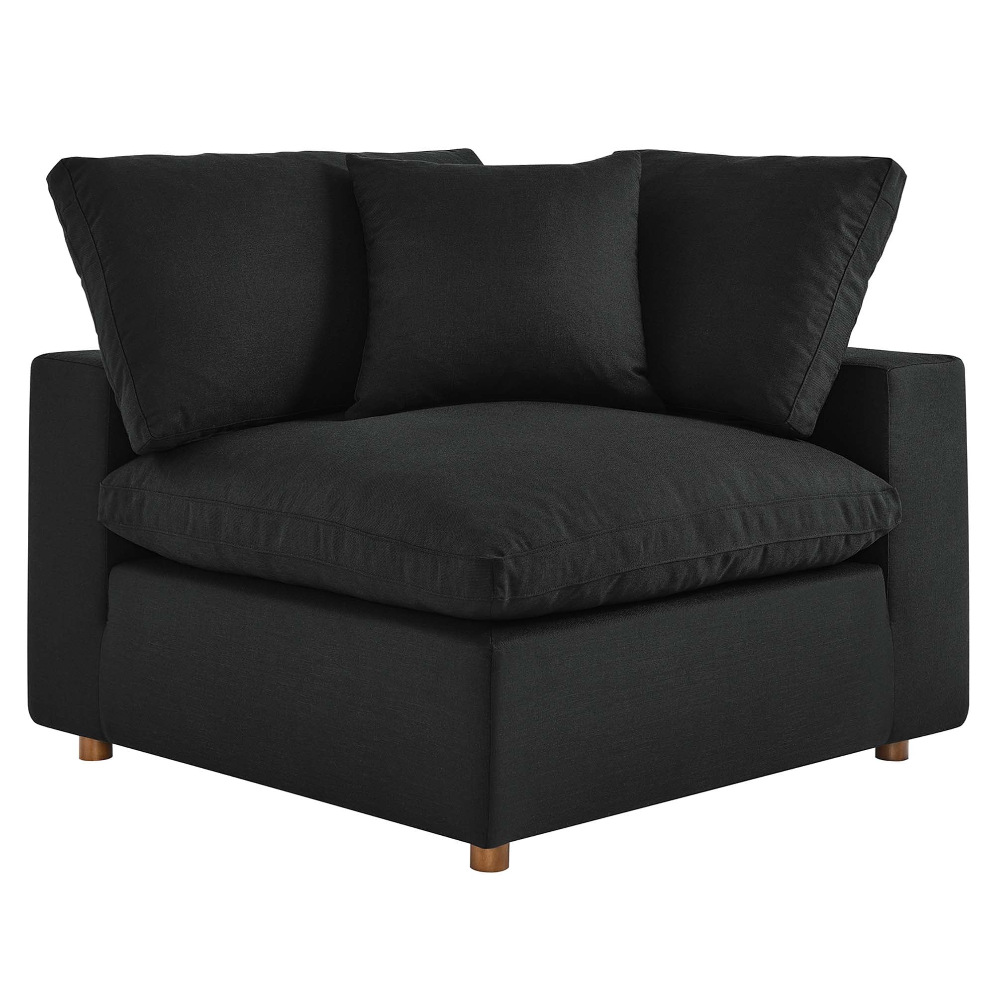 Commix Down Filled Overstuffed Corner Chair - Black