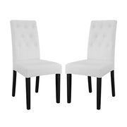 Confer Dining Side Chair Vinyl Set of 2 - White