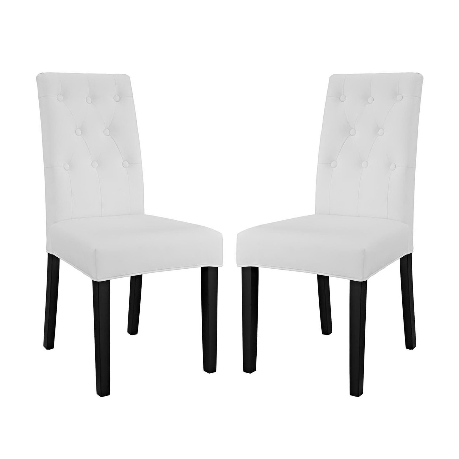 Confer Dining Side Chair Vinyl Set of 2 - White