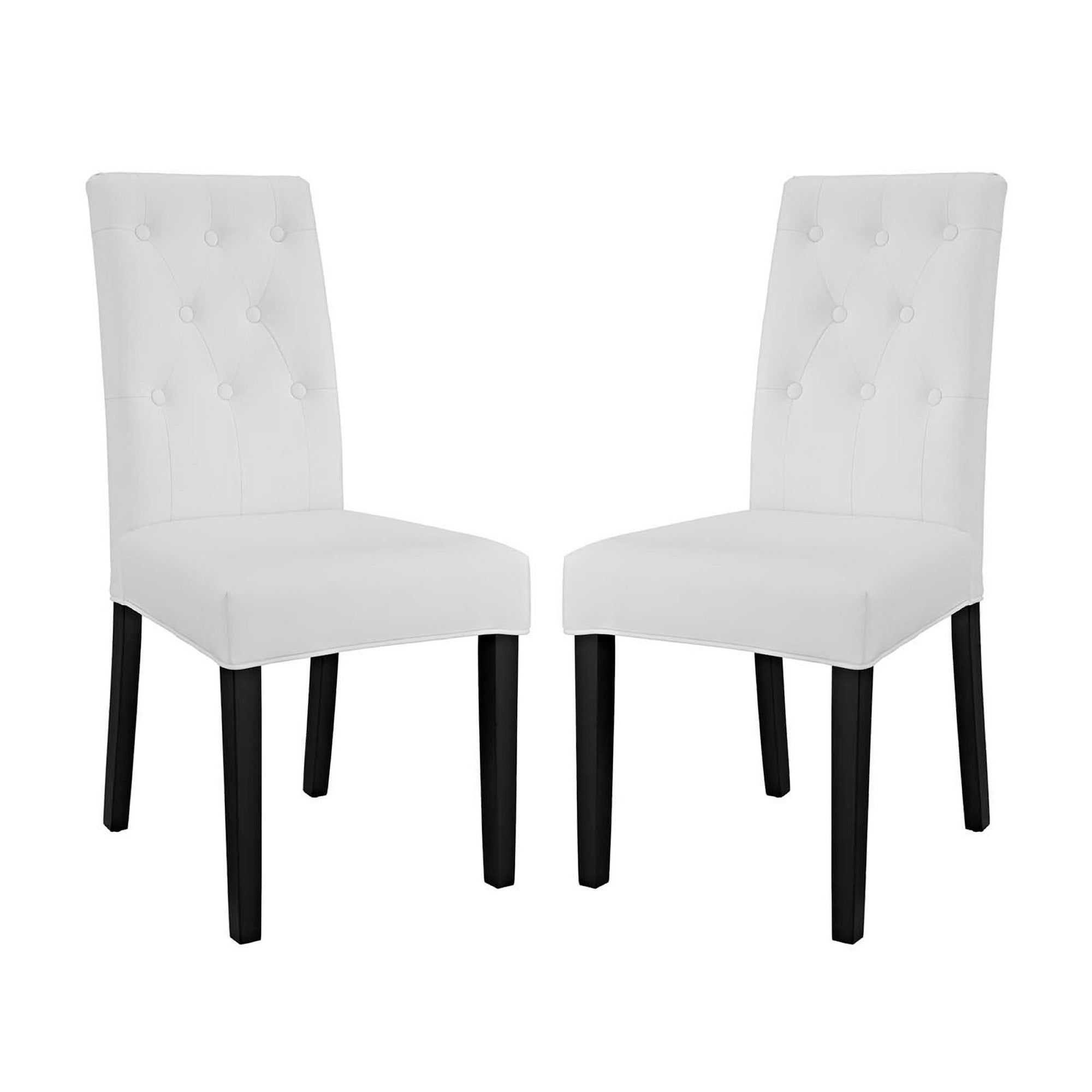 Confer Dining Side Chair Vinyl Set of 2 - White