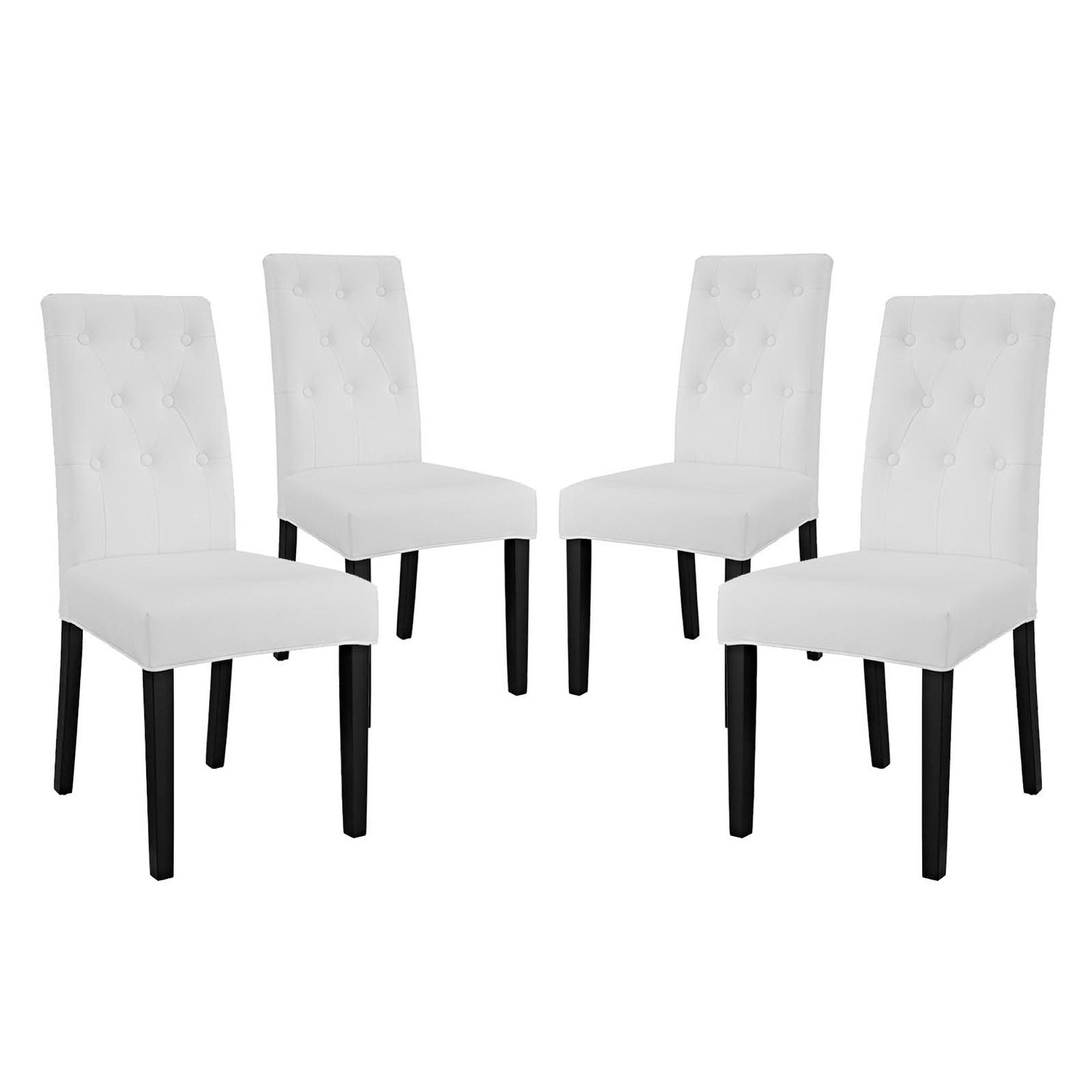 Confer Dining Side Chair Vinyl Set of 4 - White