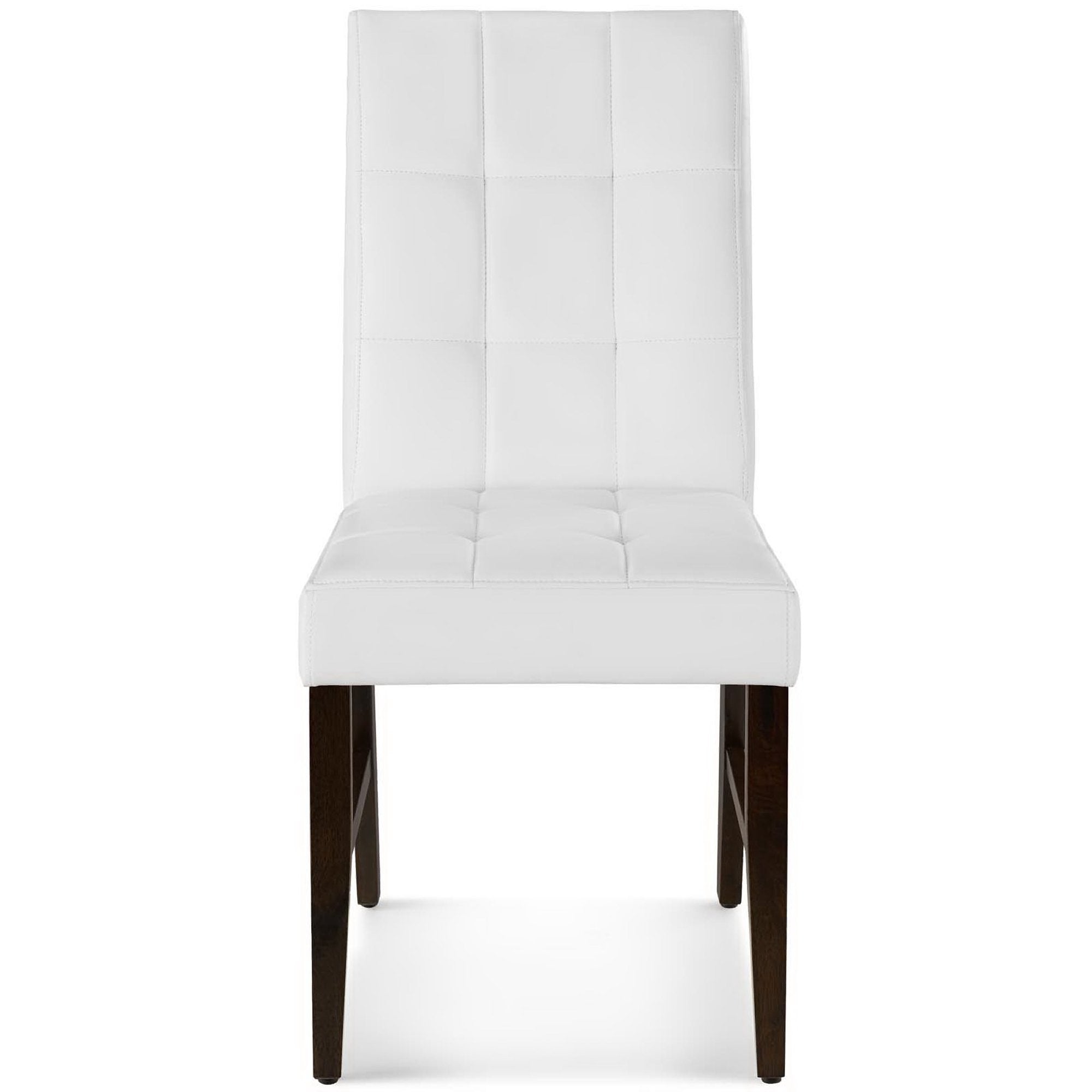 Promulgate Biscuit Tufted Upholstered Faux Leather Dining Side Chair Set of 2