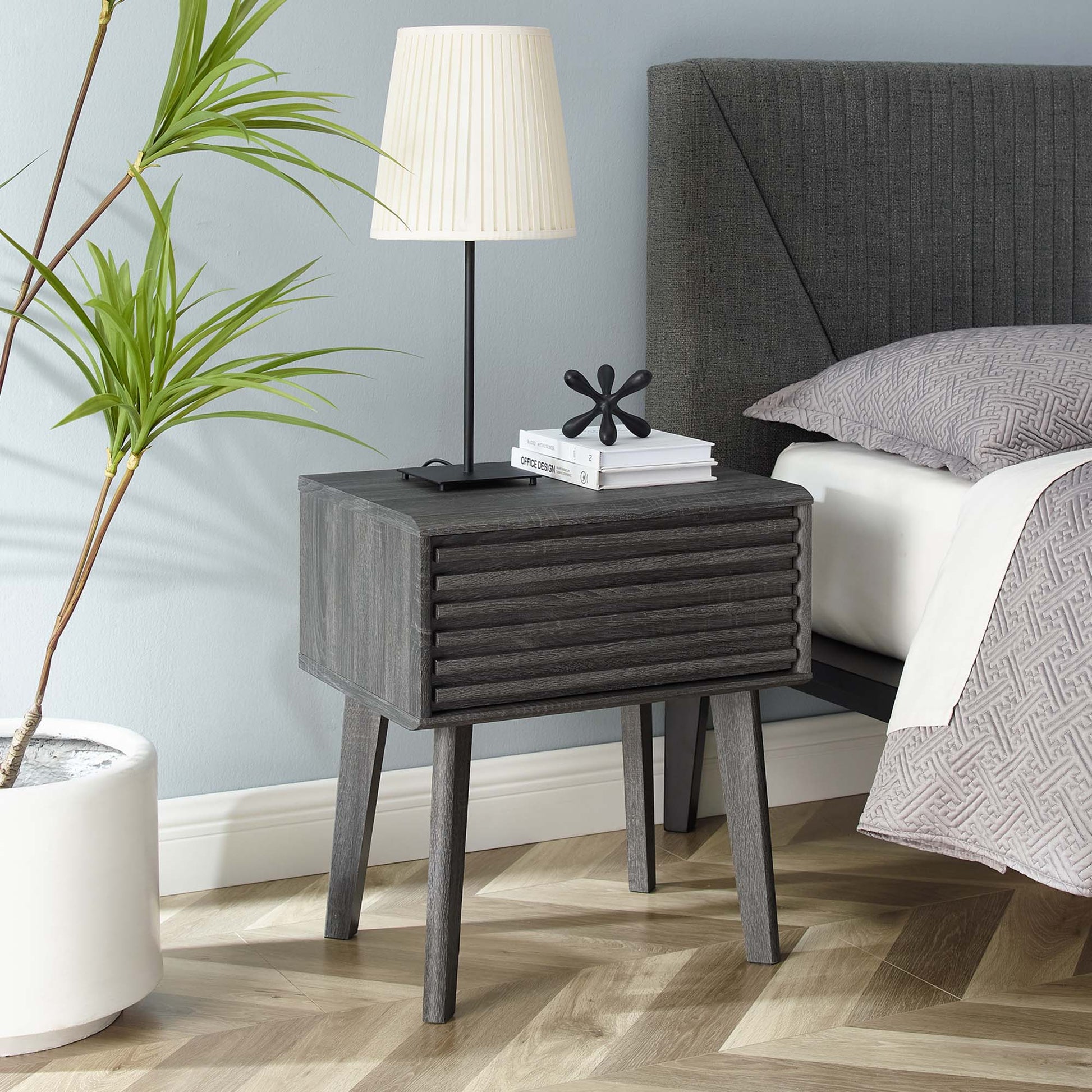 Render End Table - White