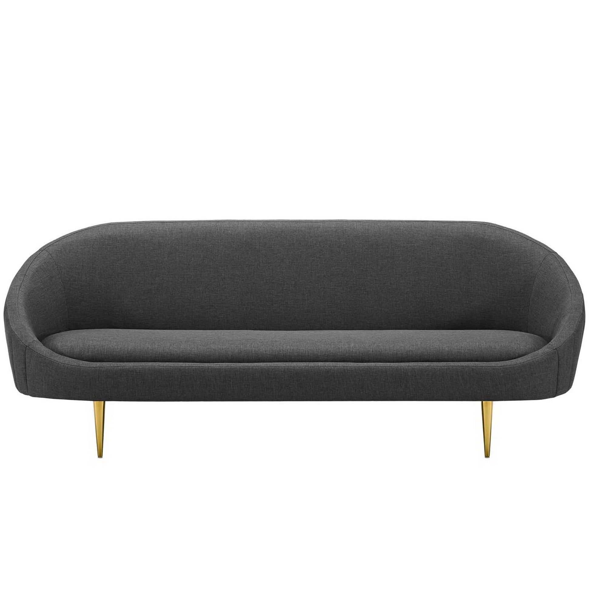 Sublime Vertical Curve Back Fabric Sofa - Gray