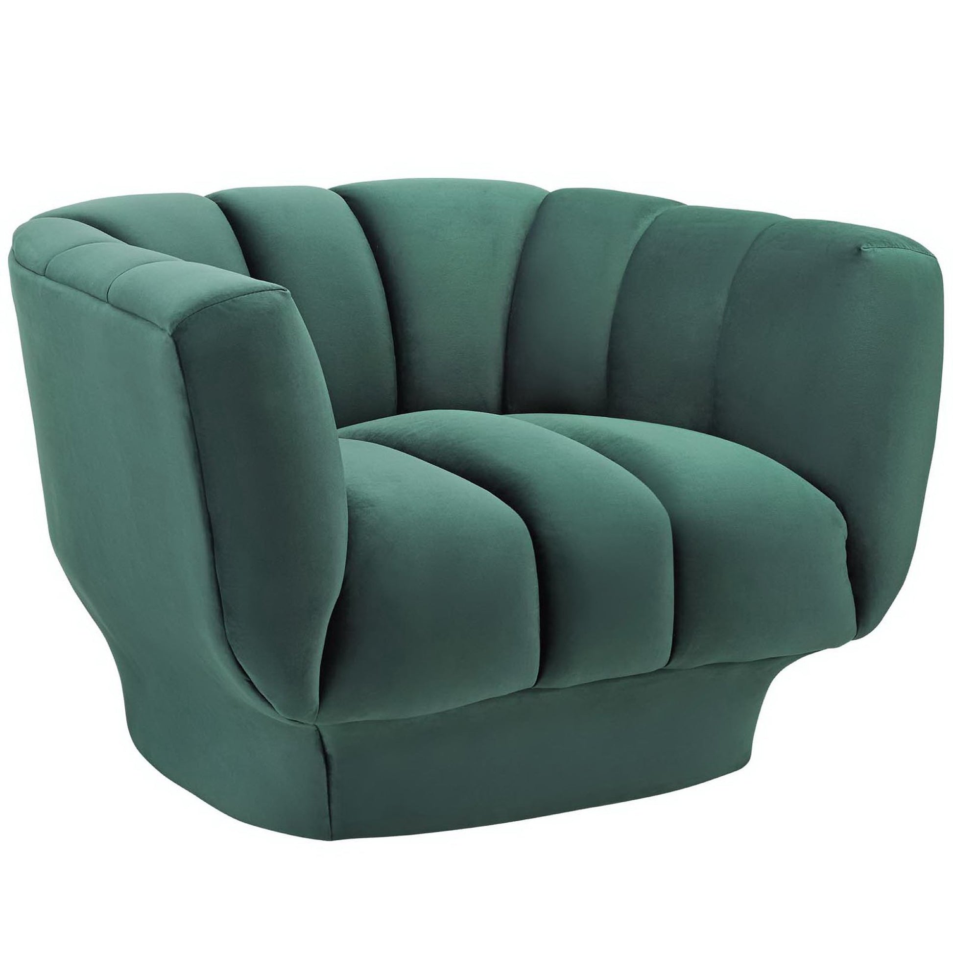 Entertain Vertical Channel Tufted Performance Velvet Armchair - Green