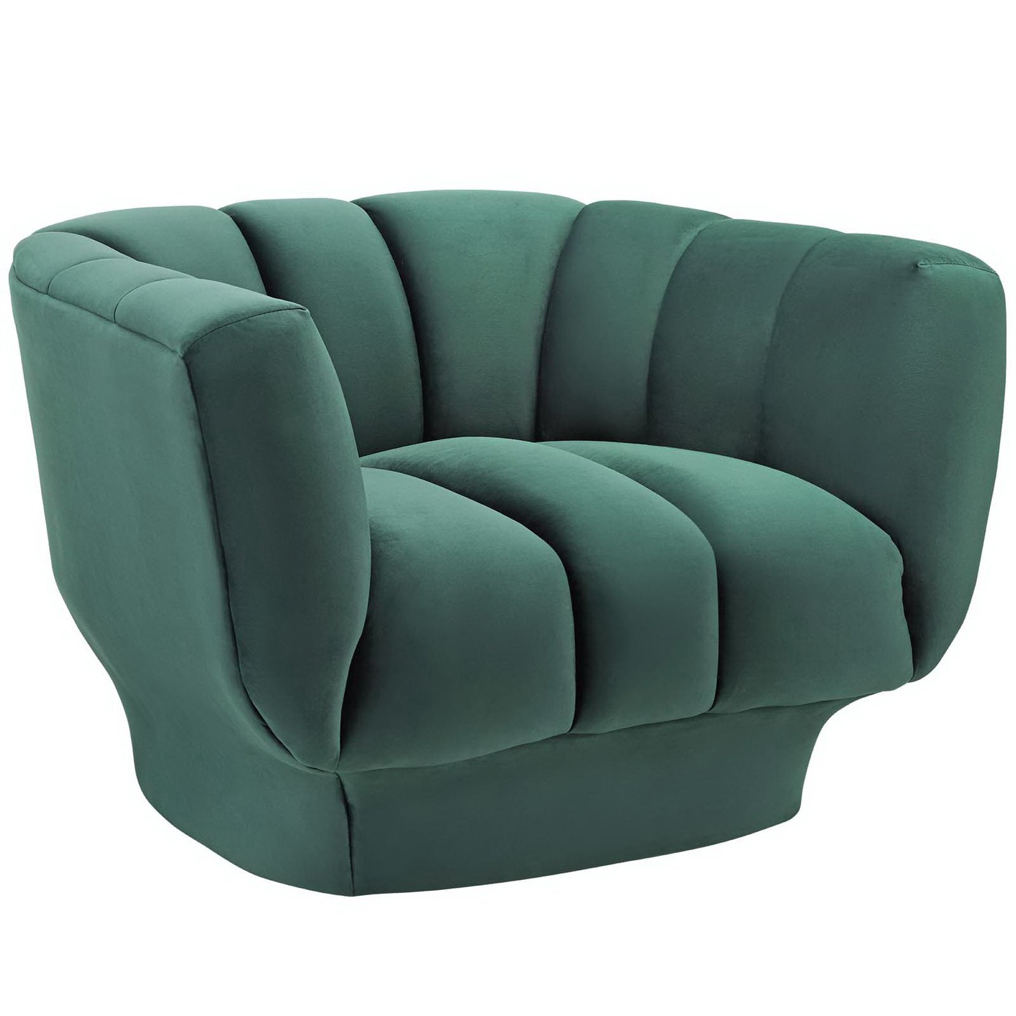 Entertain Vertical Channel Tufted Performance Velvet Armchair - Green