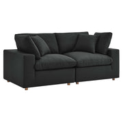 Commix Down Filled Overstuffed 2 Piece Sectional Sofa Set - Black