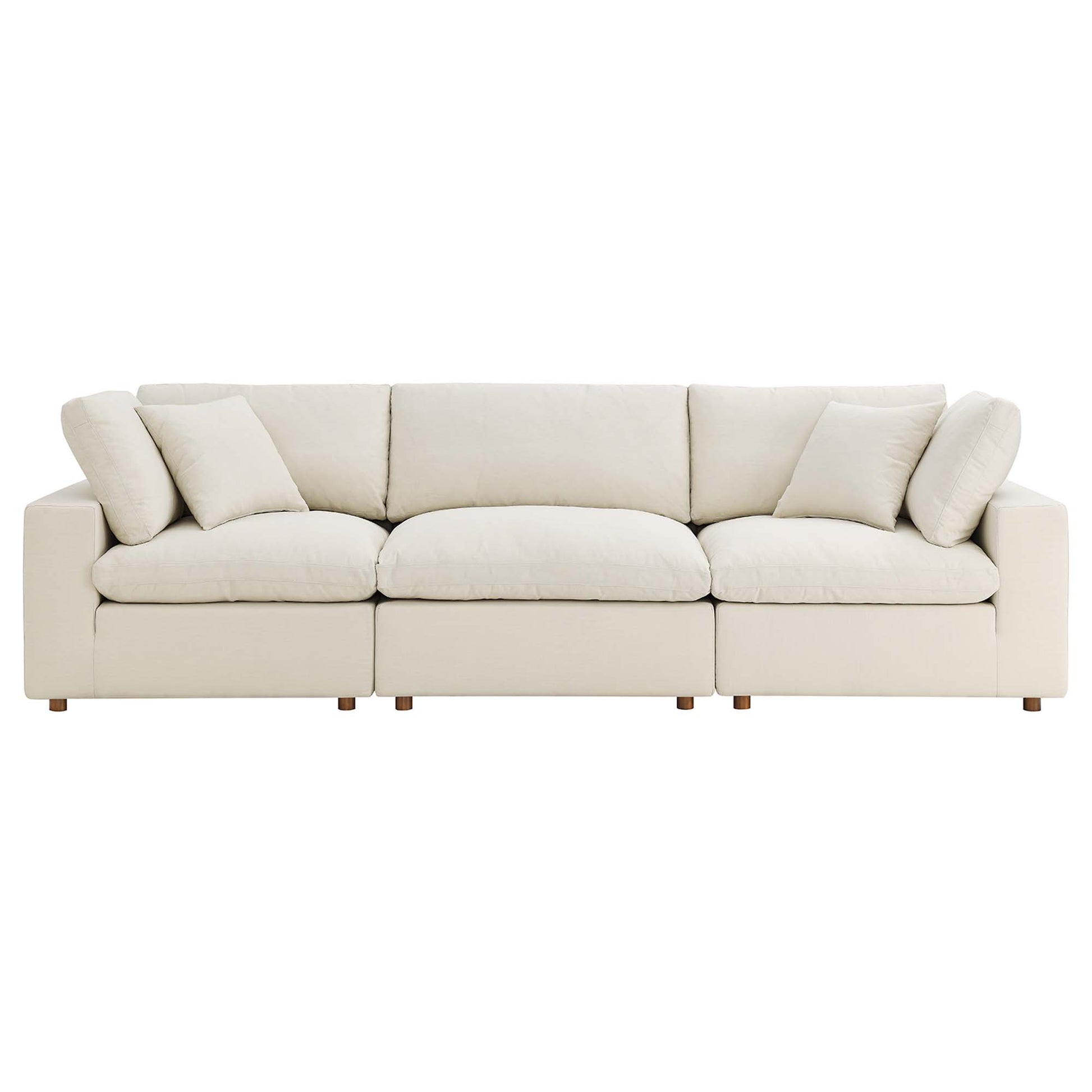 Commix 3 Piece Down Filled Overstuffed Sectional Sofa Set