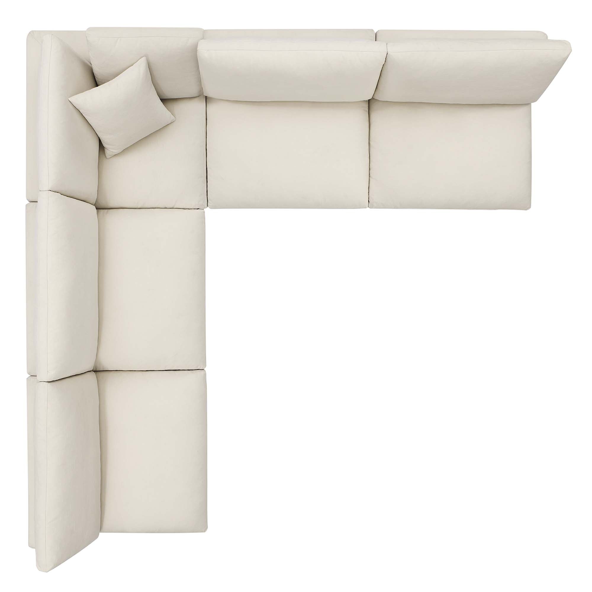 Commix 5-Piece Down Filled Overstuffed Armless Sectional Sofa