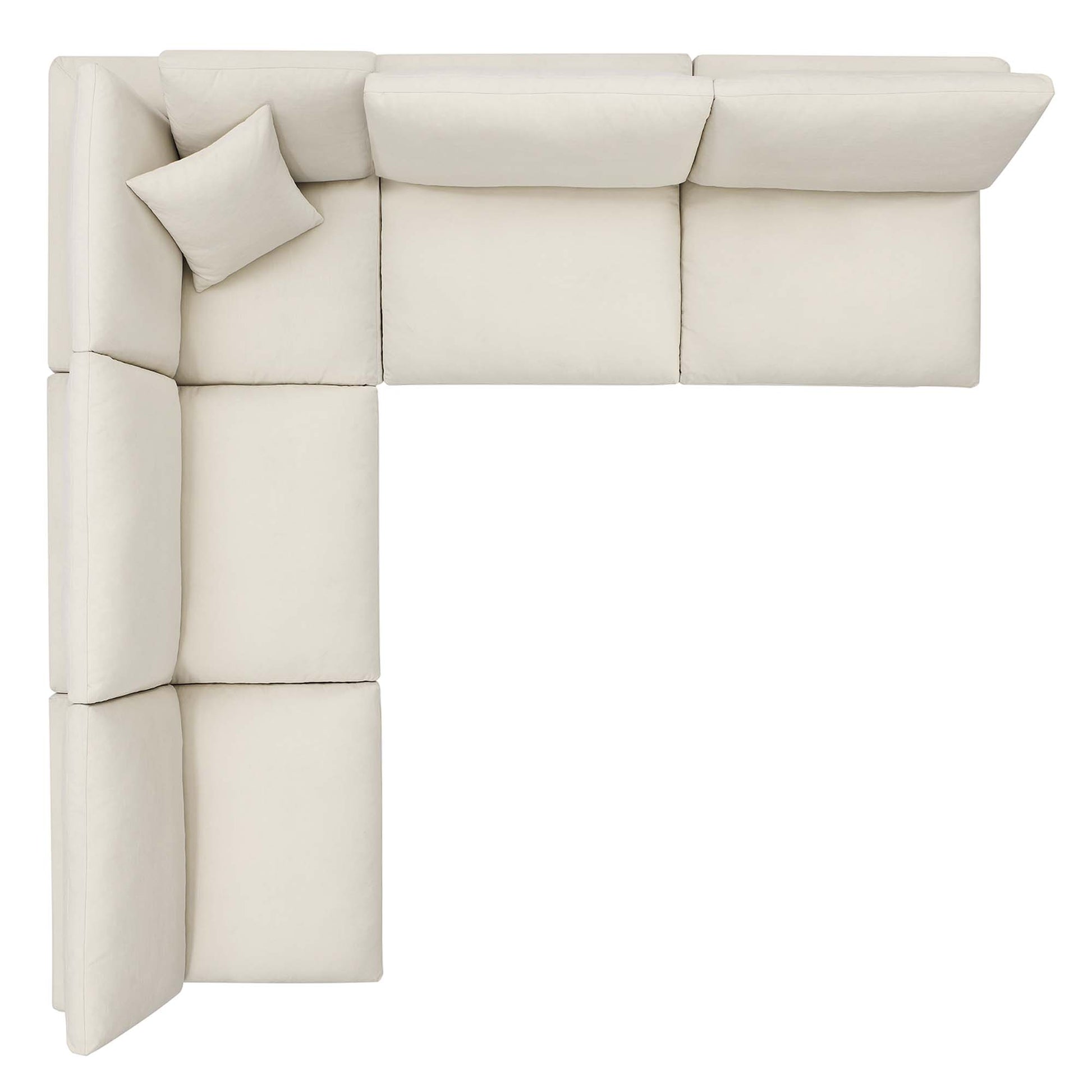 Commix 5-Piece Down Filled Overstuffed Armless Sectional Sofa