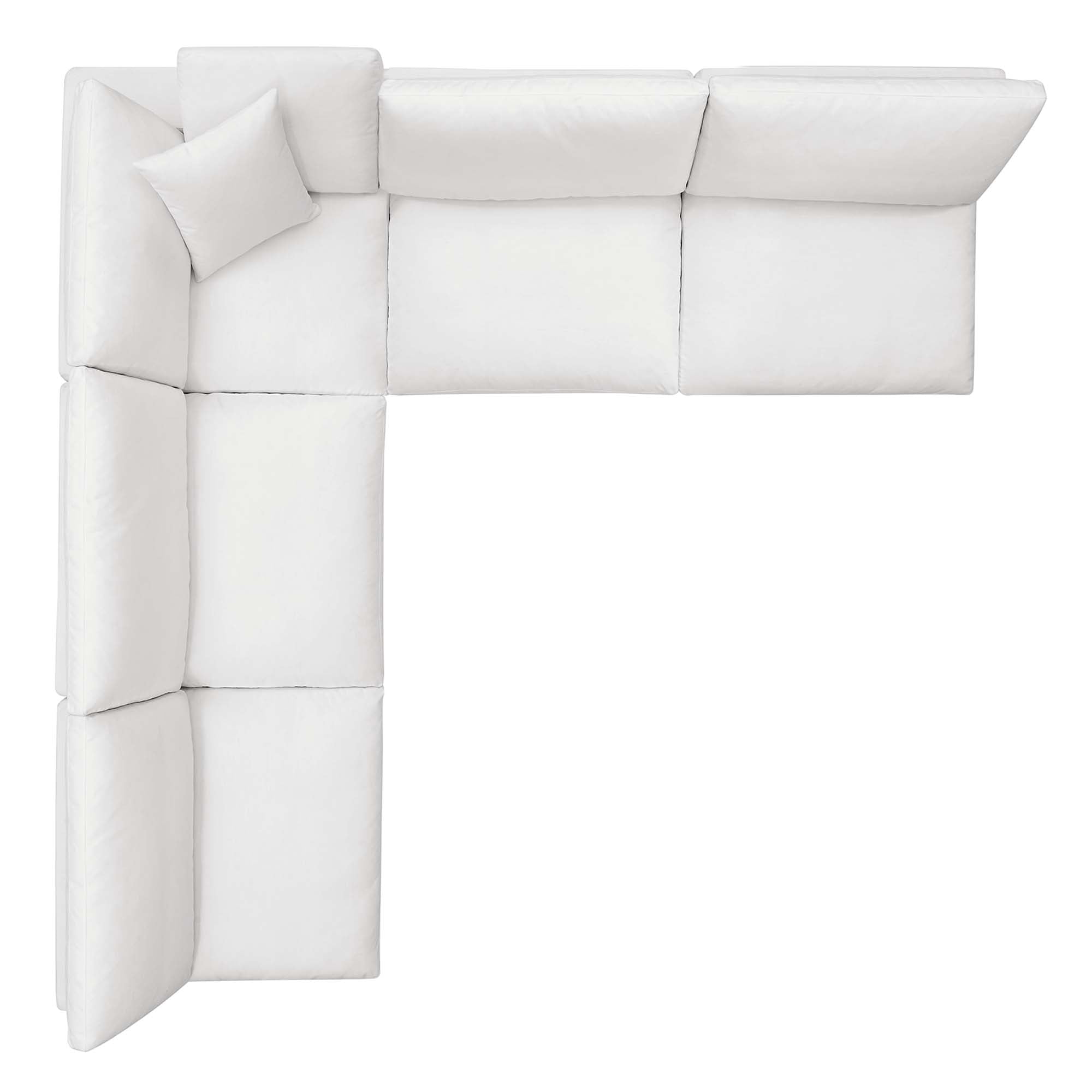 Commix 5-Piece Down Filled Overstuffed Armless Sectional Sofa