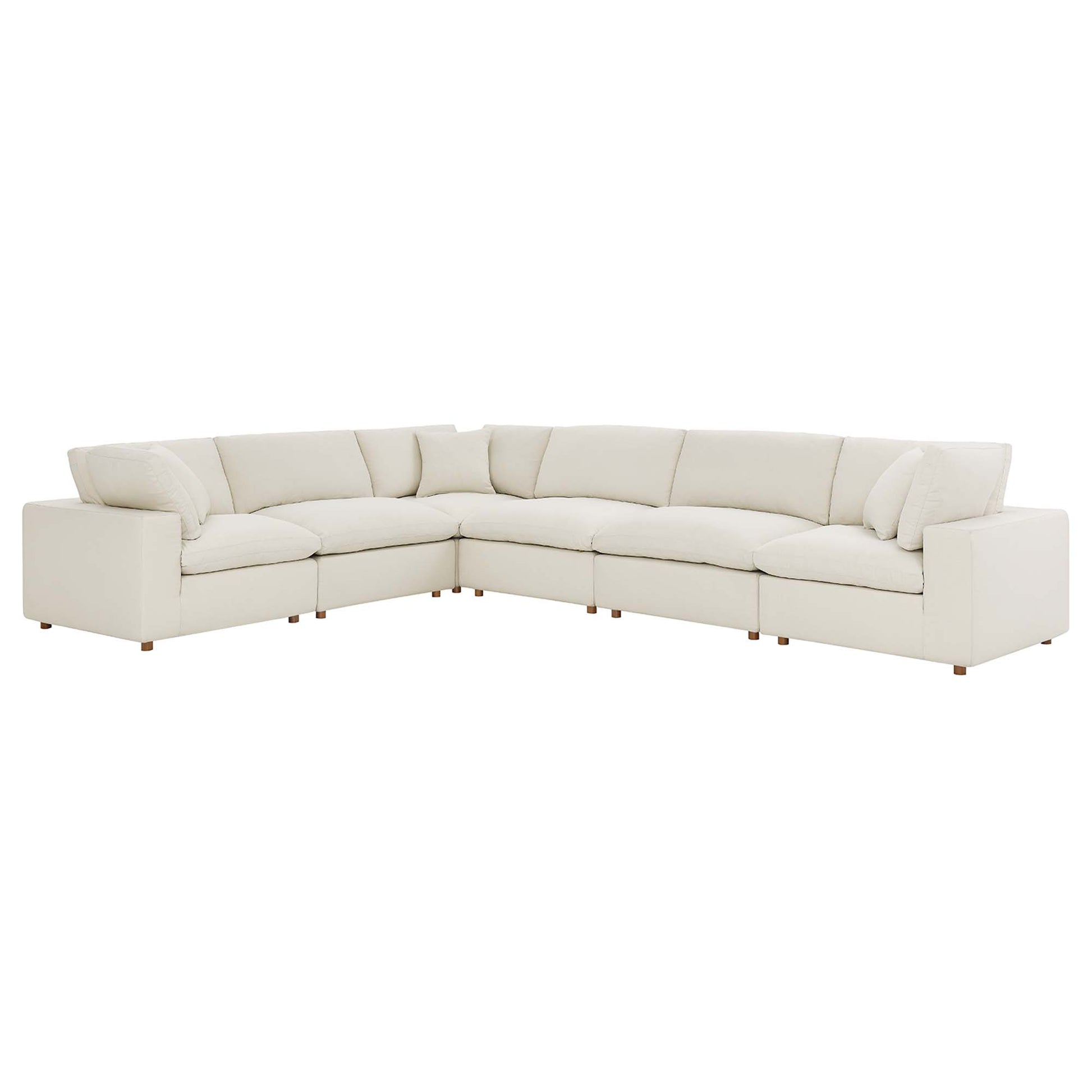 Commix 6 Piece Down Filled Overstuffed Sectional Sofa Set