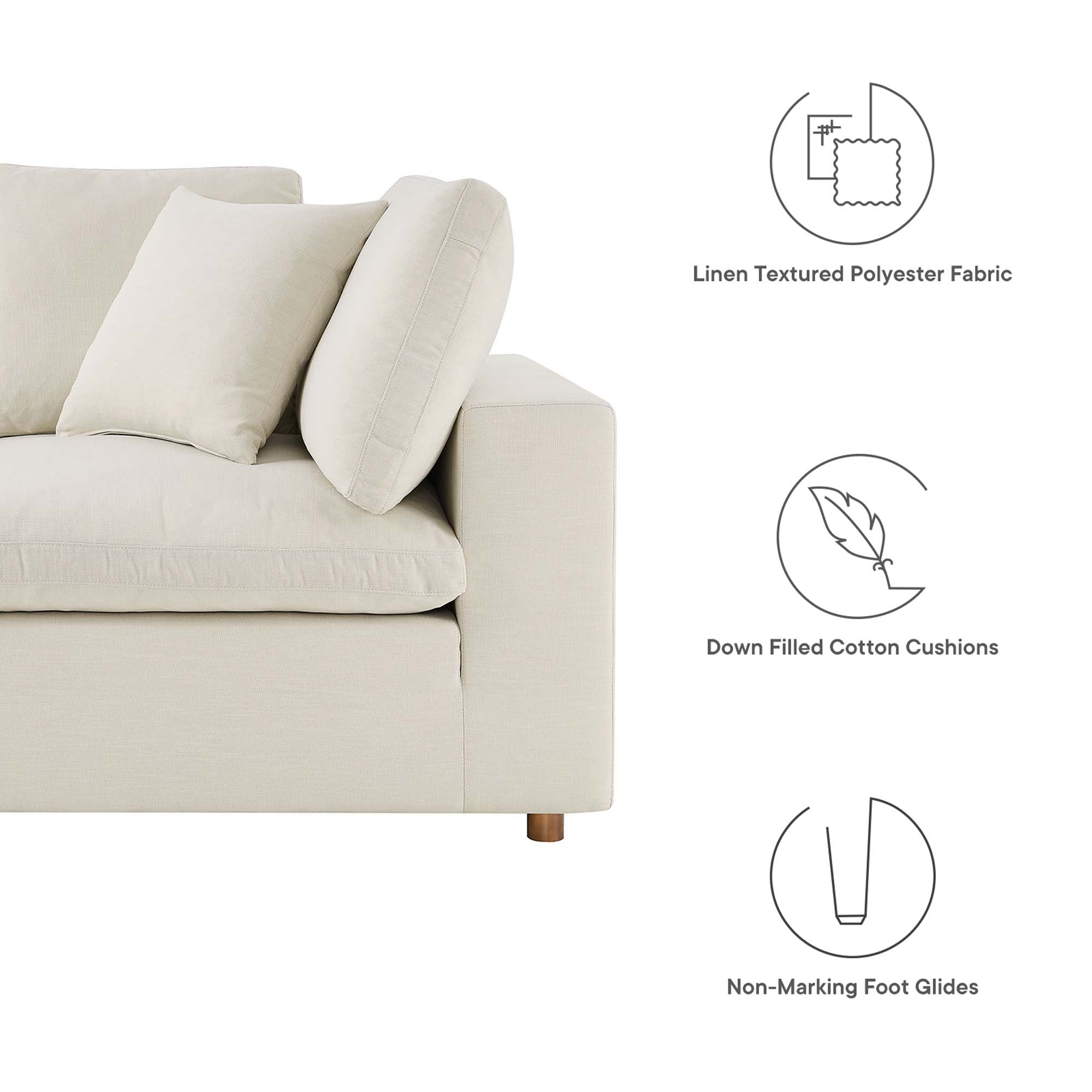 Commix 8-Piece Down Filled Overstuffed Sectional Sofa
