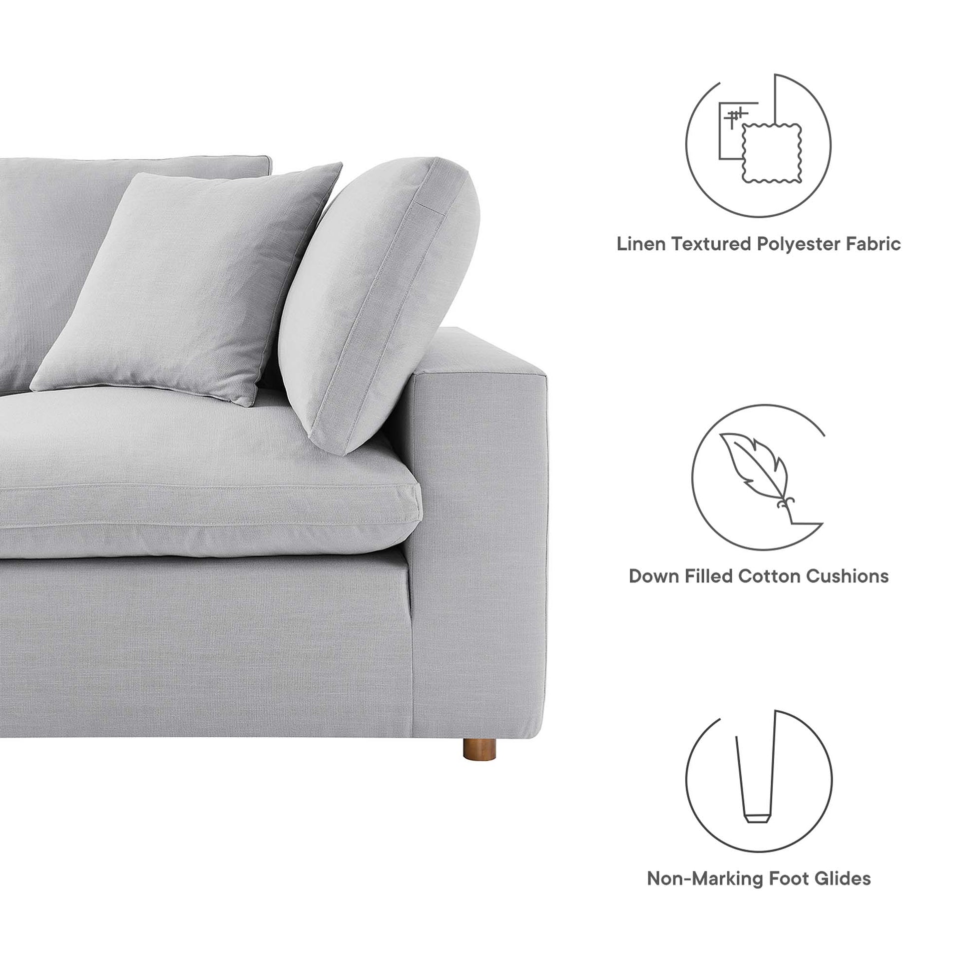 Commix 8-Piece Down Filled Overstuffed Sectional Sofa