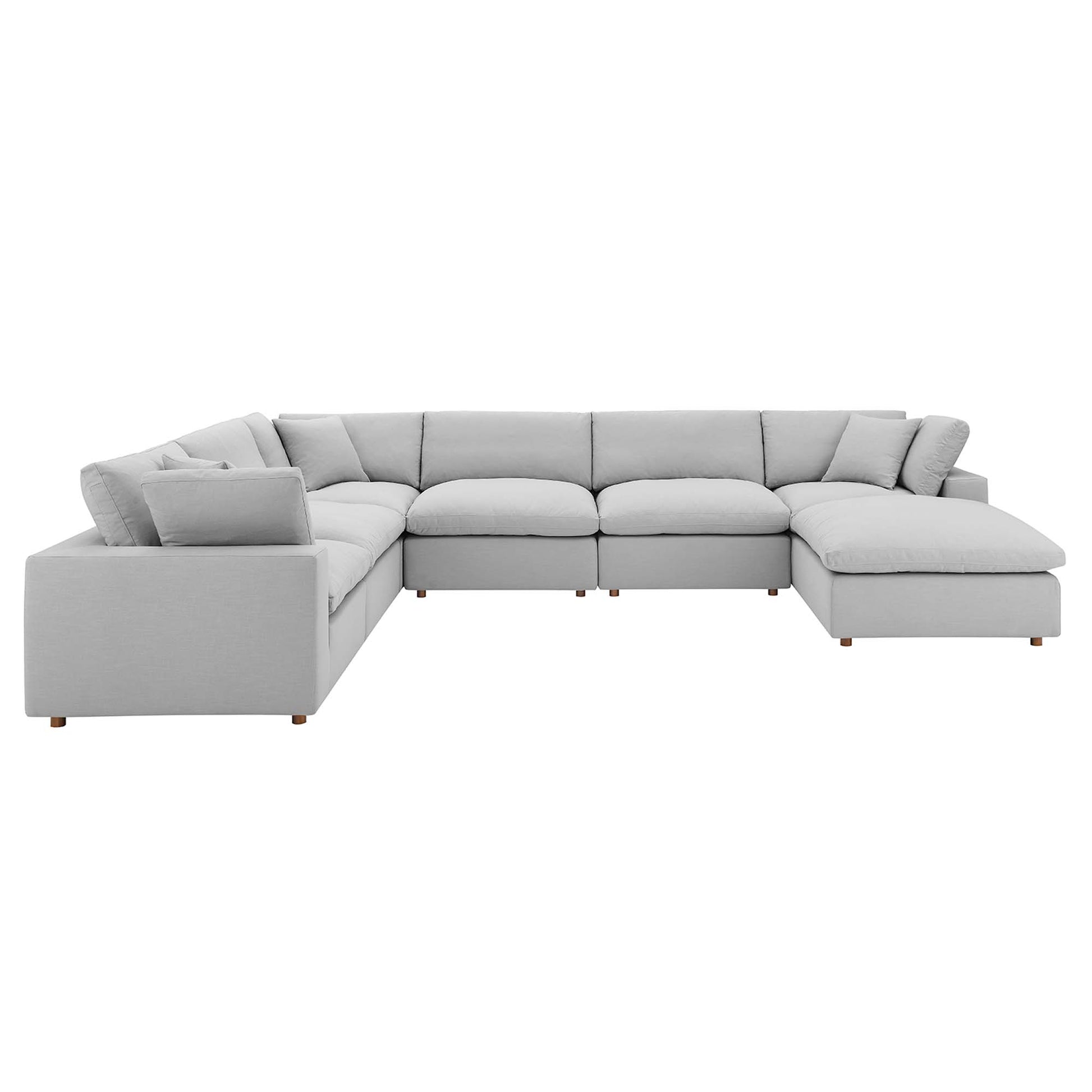Commix 7-Piece Down Filled Overstuffed Sectional Sofa