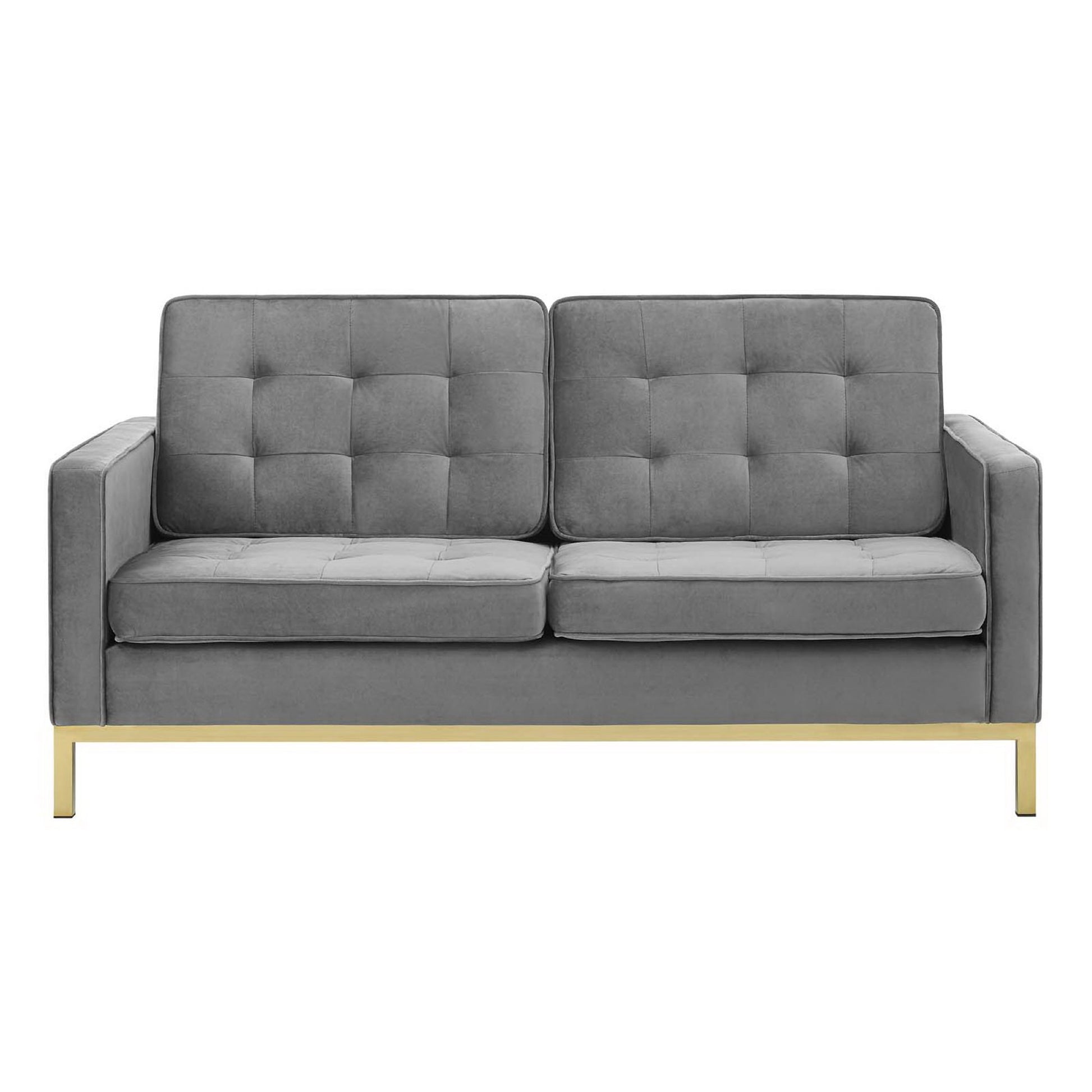 Loft Gold Stainless Steel Leg Performance Velvet Loveseat