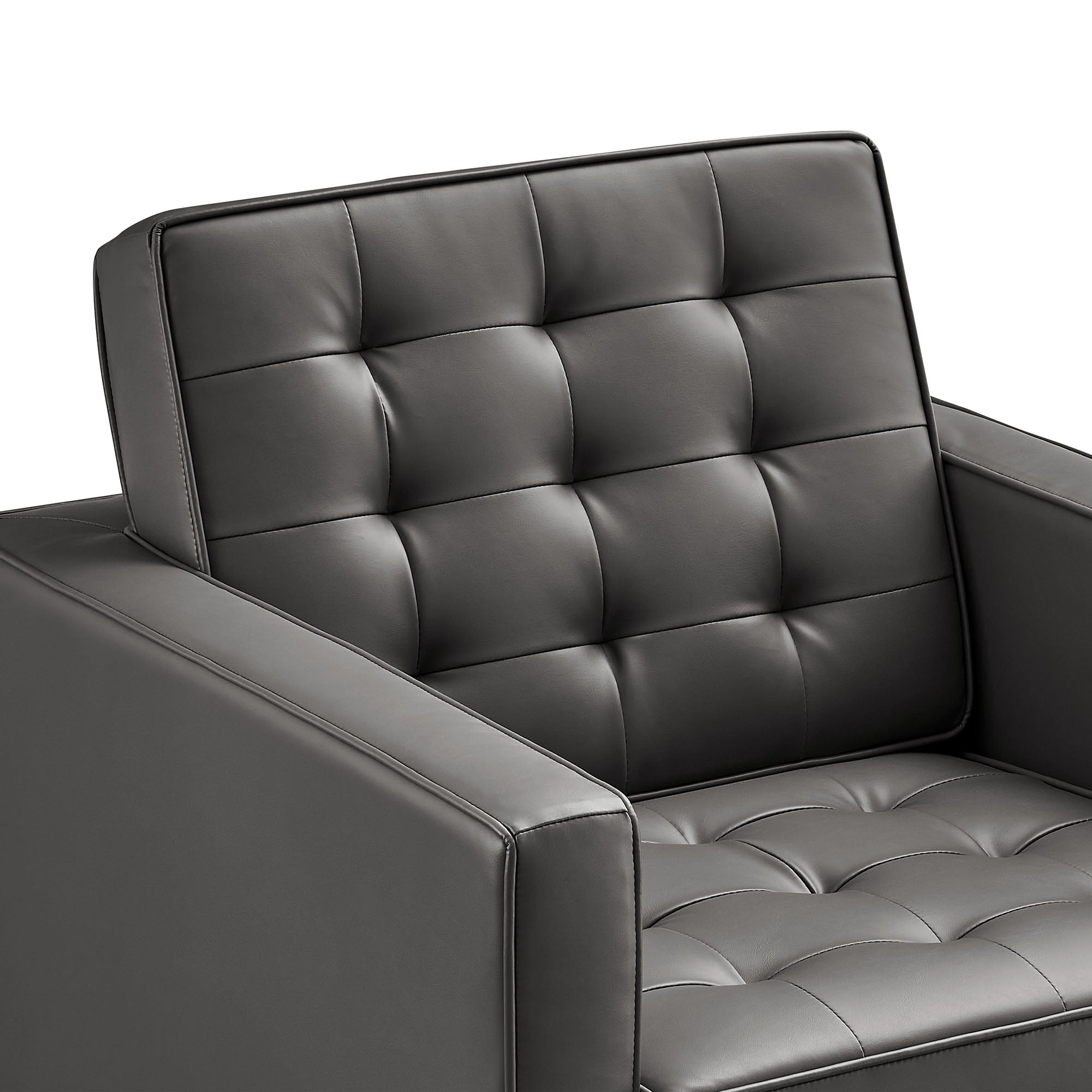 Loft Tufted Vegan Leather Armchairs - Set of 2