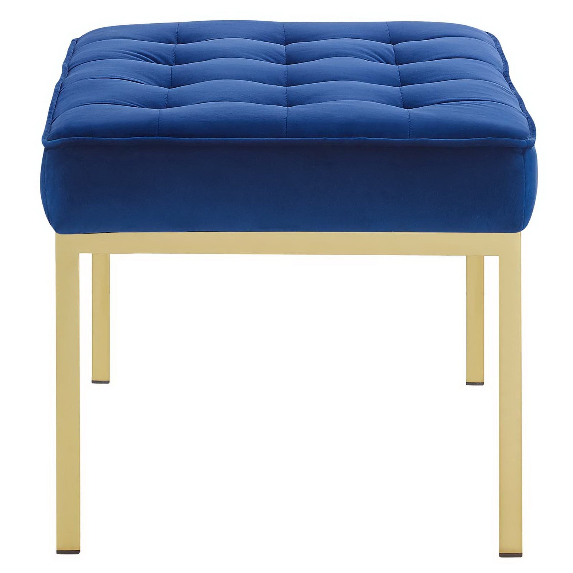 Loft Gold Stainless Steel Leg Medium Performance Velvet Bench - Gold Teal