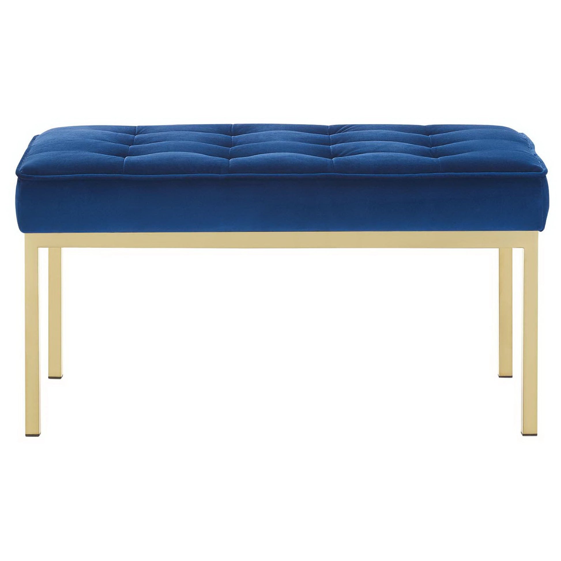 Loft Gold Stainless Steel Leg Medium Performance Velvet Bench