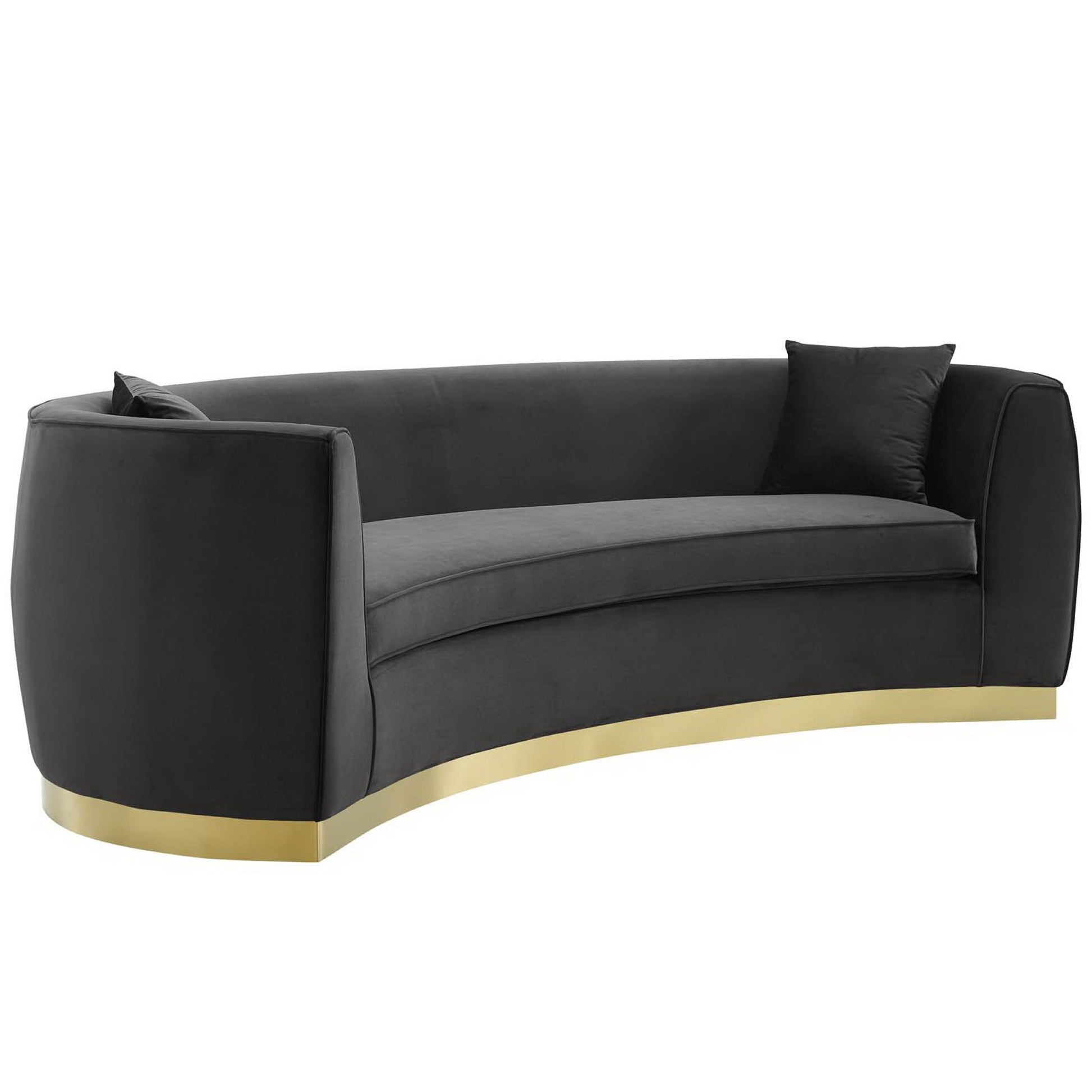 Resolute Curved Performance Velvet Sofa - Navy
