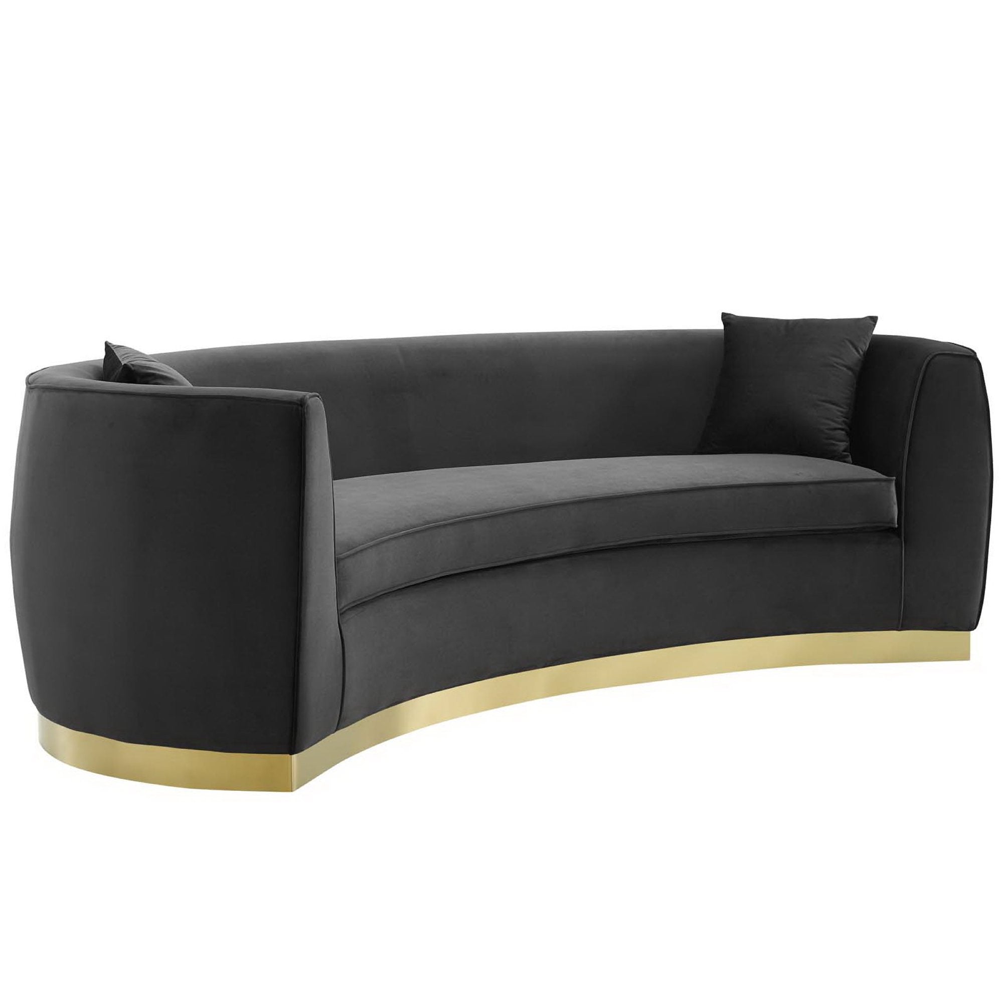 Resolute Curved Performance Velvet Sofa - Navy