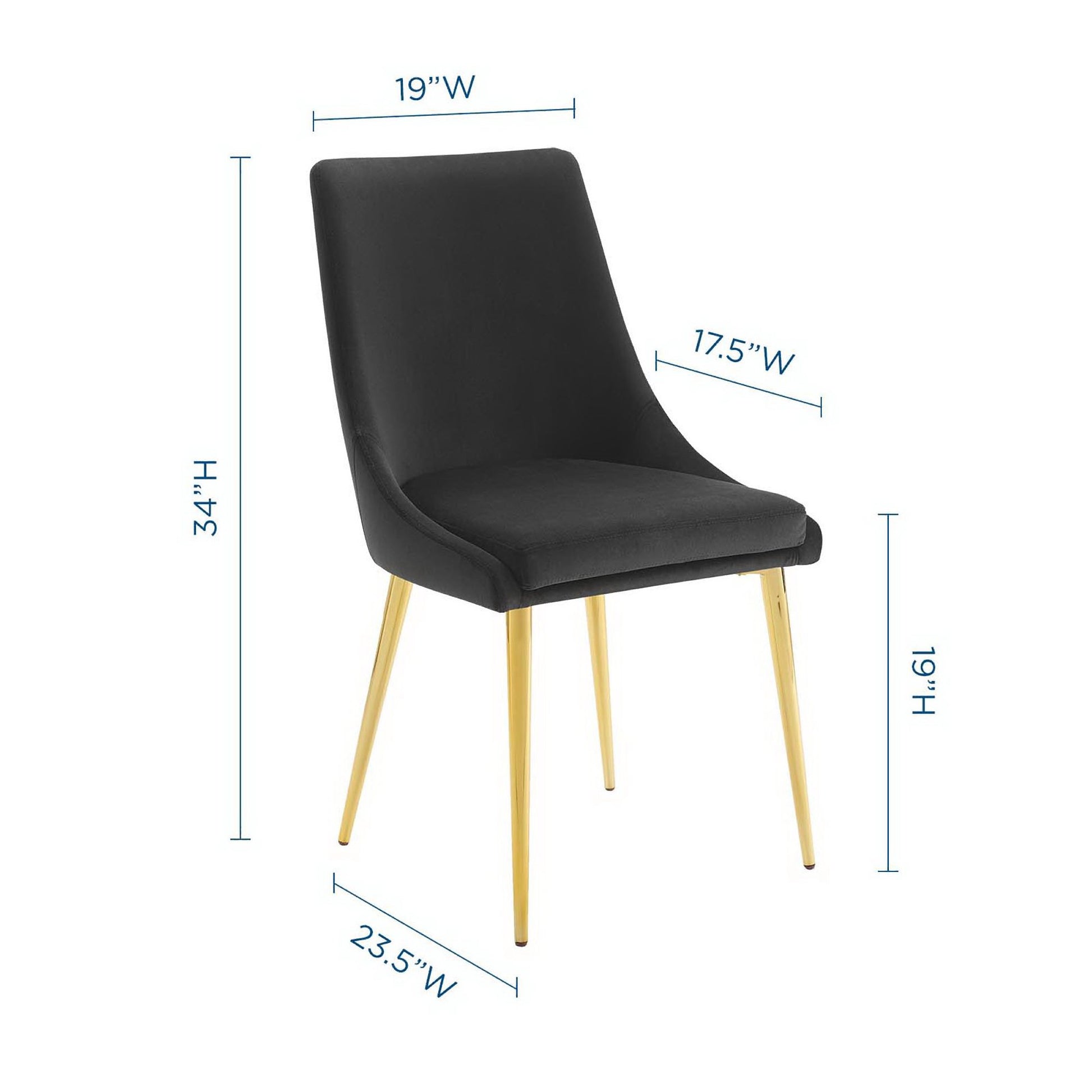 Viscount Modern Accent Performance Velvet Dining Chair - Gray