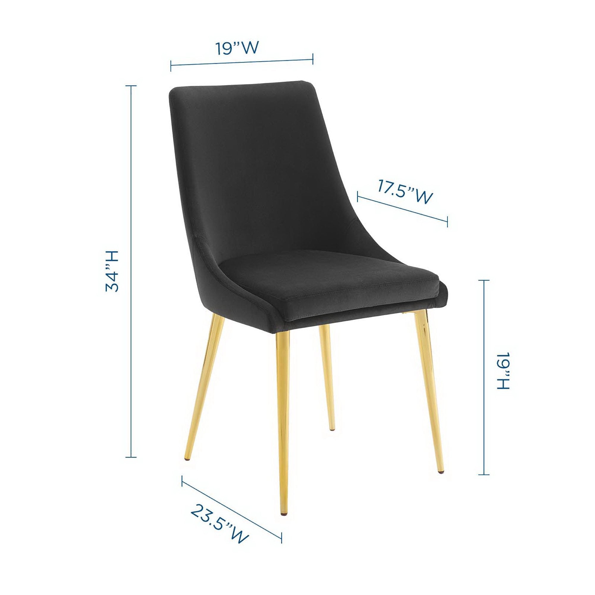 Viscount Modern Accent Performance Velvet Dining Chair - Gray