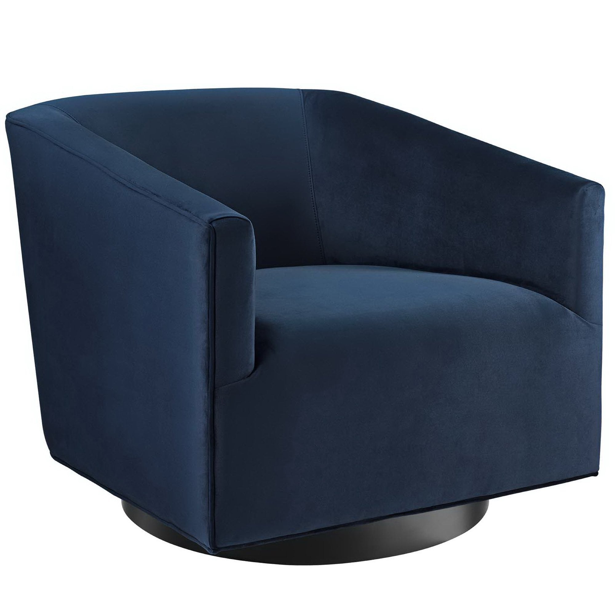 Twist Accent Lounge Performance Velvet Swivel Chair - Midnight Blue