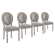 Arise Upholstered Fabric Dining Side Chair Set of 4 - Light Gray