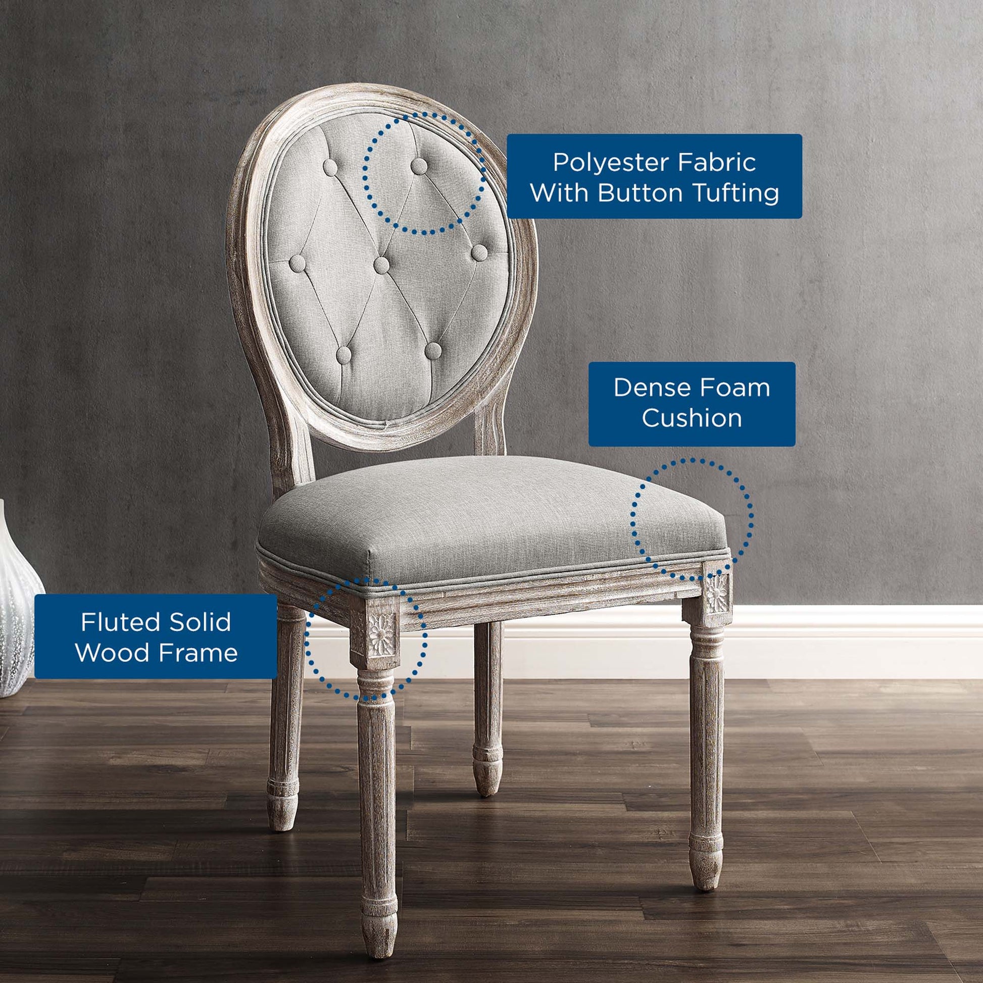 Arise Upholstered Fabric Dining Side Chair Set of 4