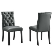 Duchess Dining Chair Vinyl Set of 2 - Gray