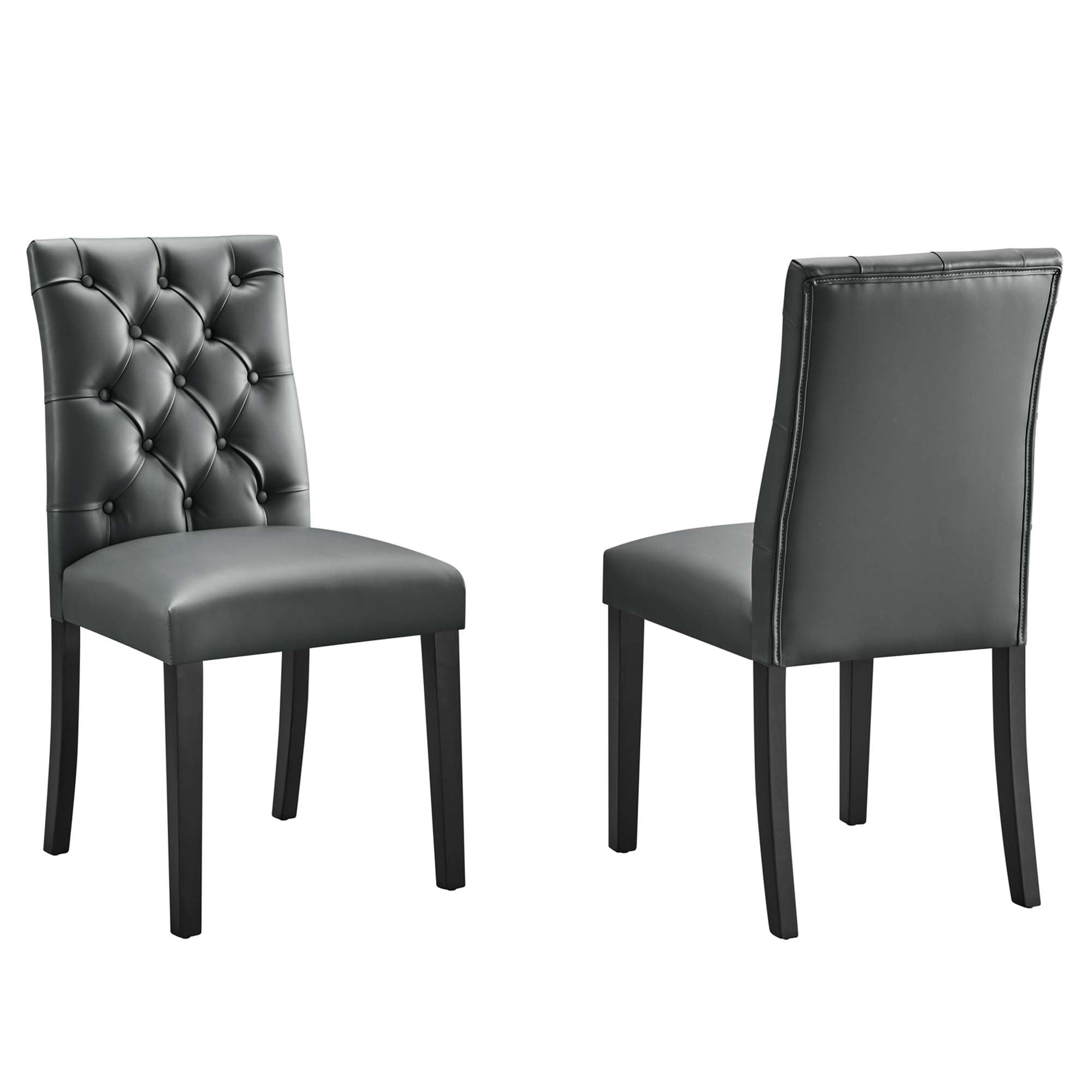 Duchess Dining Chair Vinyl Set of 2 - Gray
