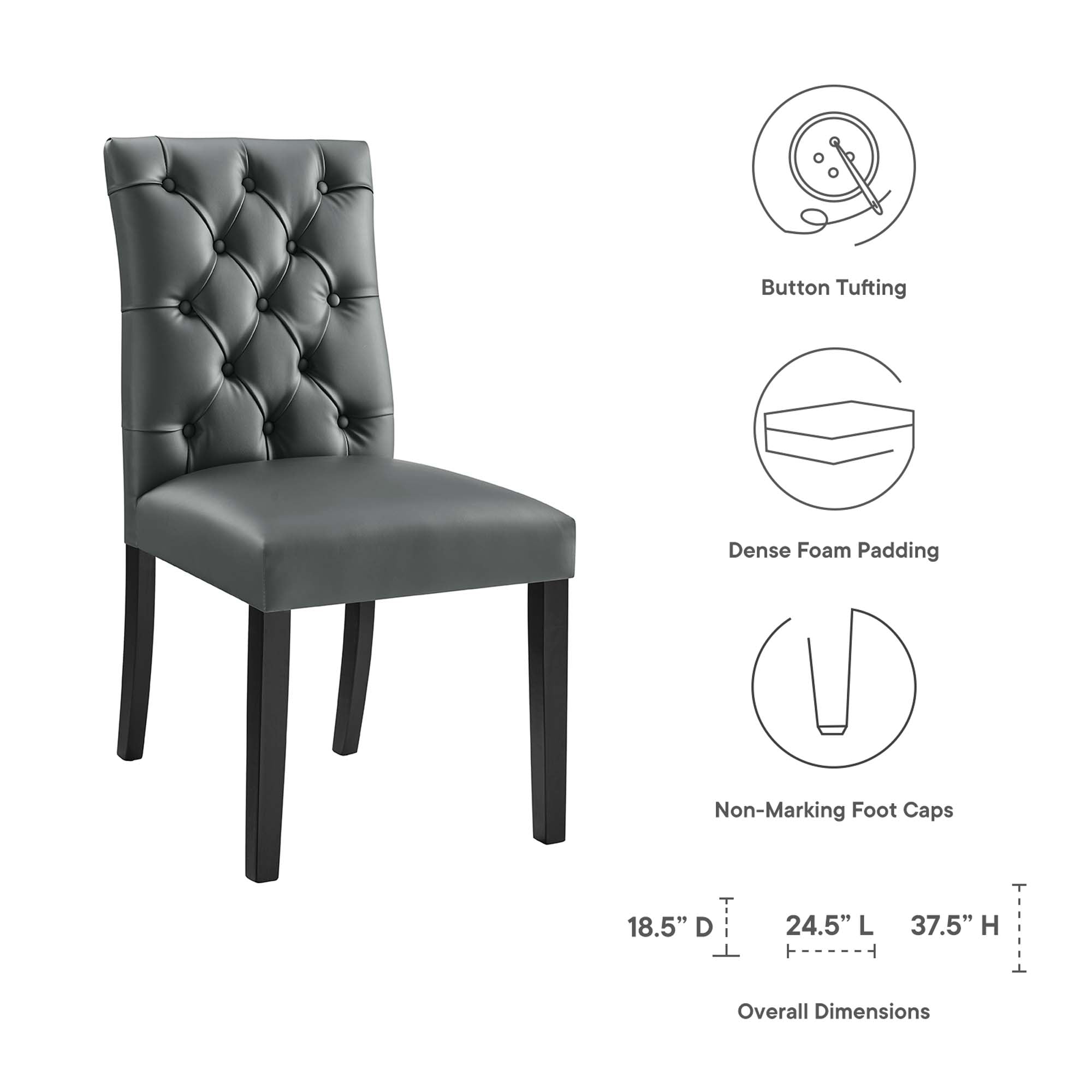 Duchess Dining Chair Vinyl Set of 2 - Tan