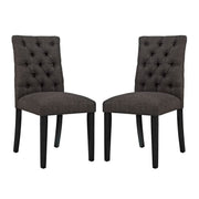 Duchess Fabric Dining Chair Set of 2 - Brown