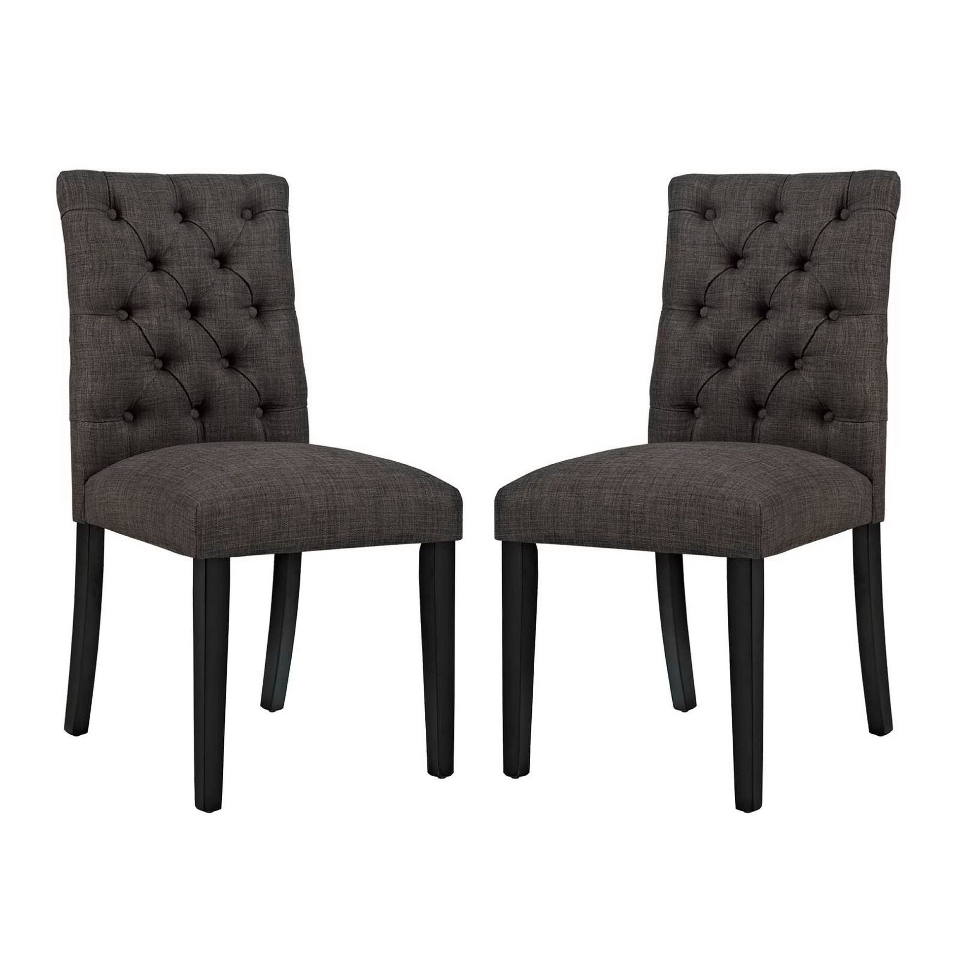 Duchess Fabric Dining Chair Set of 2 - Brown