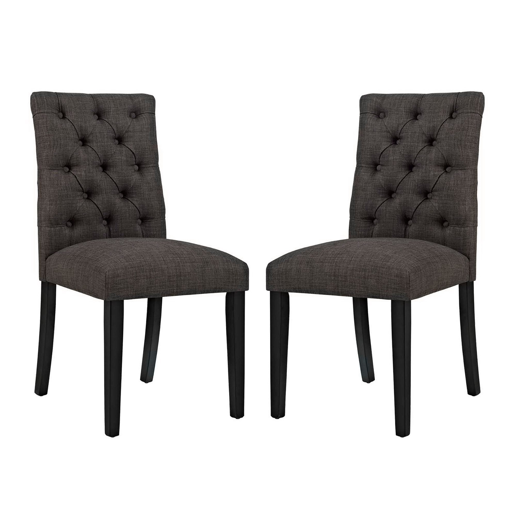 Duchess Fabric Dining Chair Set of 2 - Brown