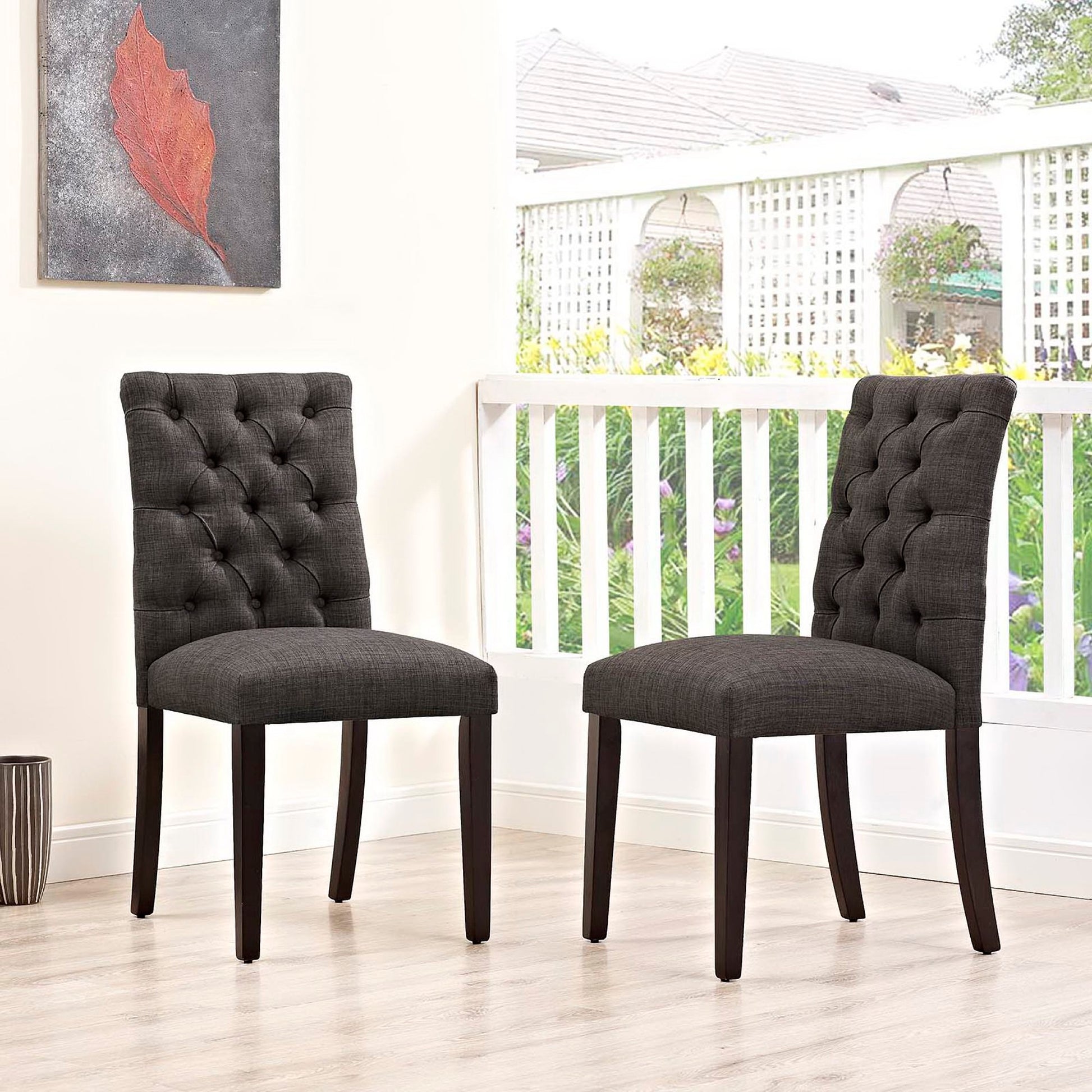 Duchess Fabric Dining Chair Set of 2 - Wheatgrass